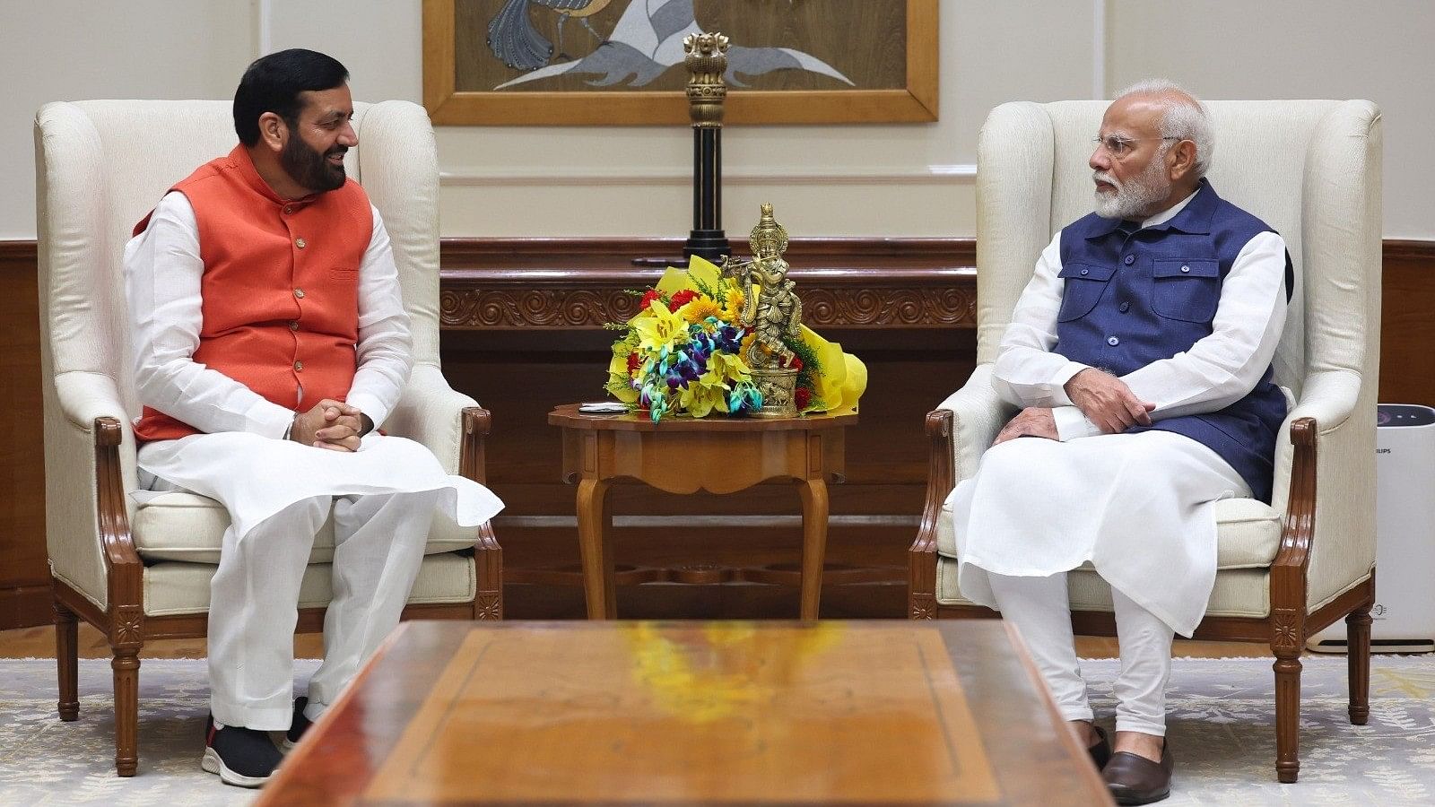 <div class="paragraphs"><p>Haryana CM Nayab Singh Saini with PM Modi.</p></div>