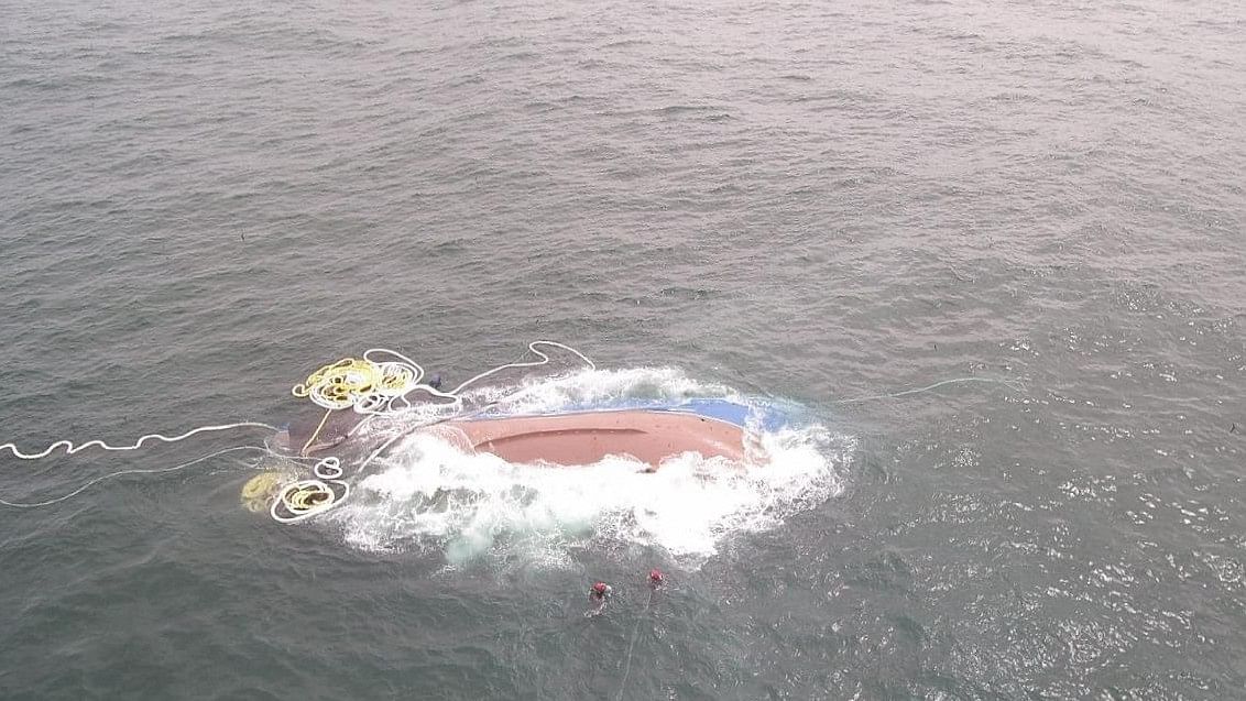 <div class="paragraphs"><p>A drone image showing a capsized boat. Representative image</p></div>