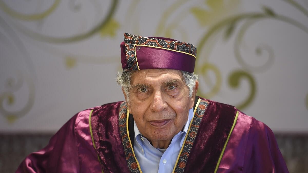 <div class="paragraphs"><p>Ratan Tata during conferment of honorary Doctorate of Literature at the first special convocation 2022 of HSNC University, in Mumbai.</p></div>