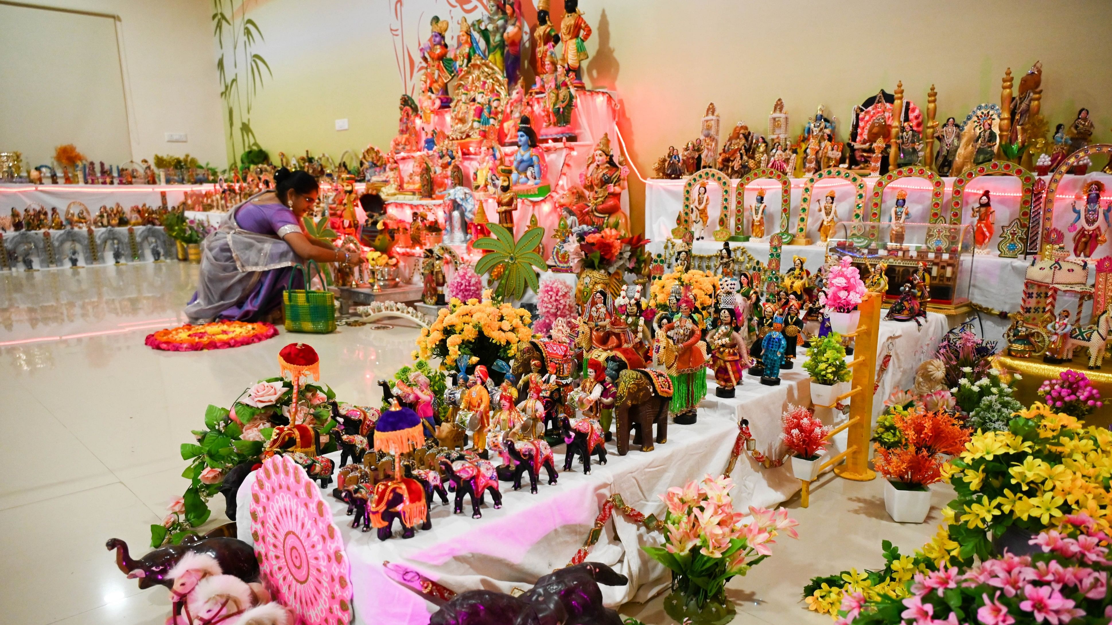 A Dasara exhibition featuring handmade dolls.