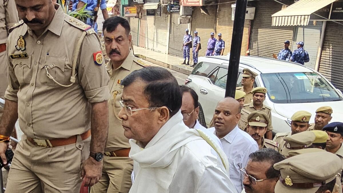 <div class="paragraphs"><p>Surajpal alias Bhole Baba arrives to appear before a three-member judicial commission probing the July 2 stampede at his Hathras congregation, in Lucknow.</p></div>