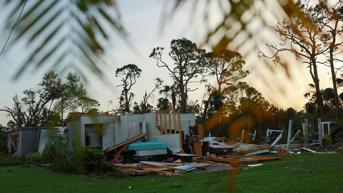 <div class="paragraphs"><p>A view of a damaged property after Hurricane Milton made landfall.</p></div>