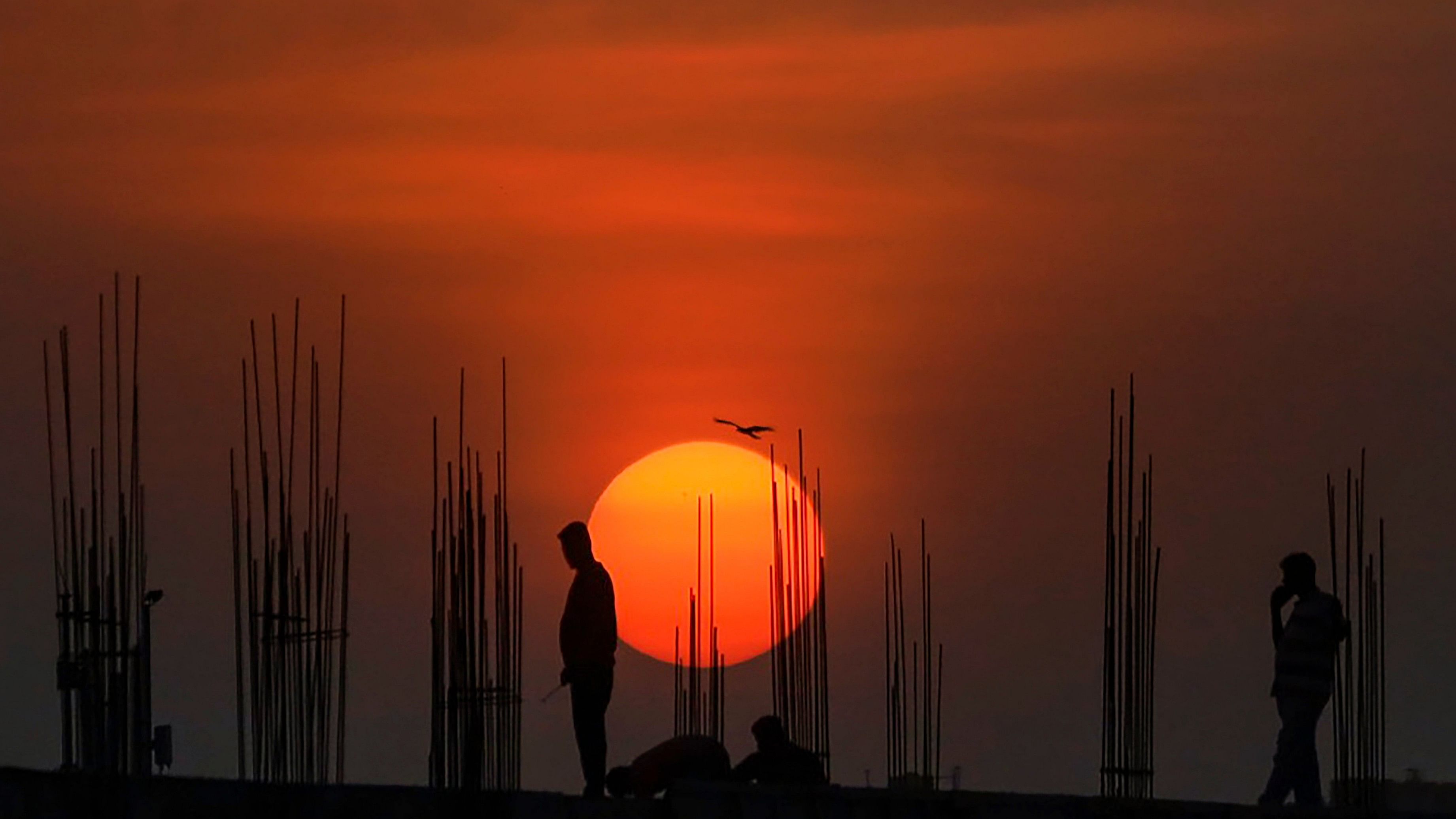 <div class="paragraphs"><p>Bengaluru: Construction workers silhouetted against the setting sun, in Bengaluru, Friday, Jan. 12, 2024. Representative image.</p></div>