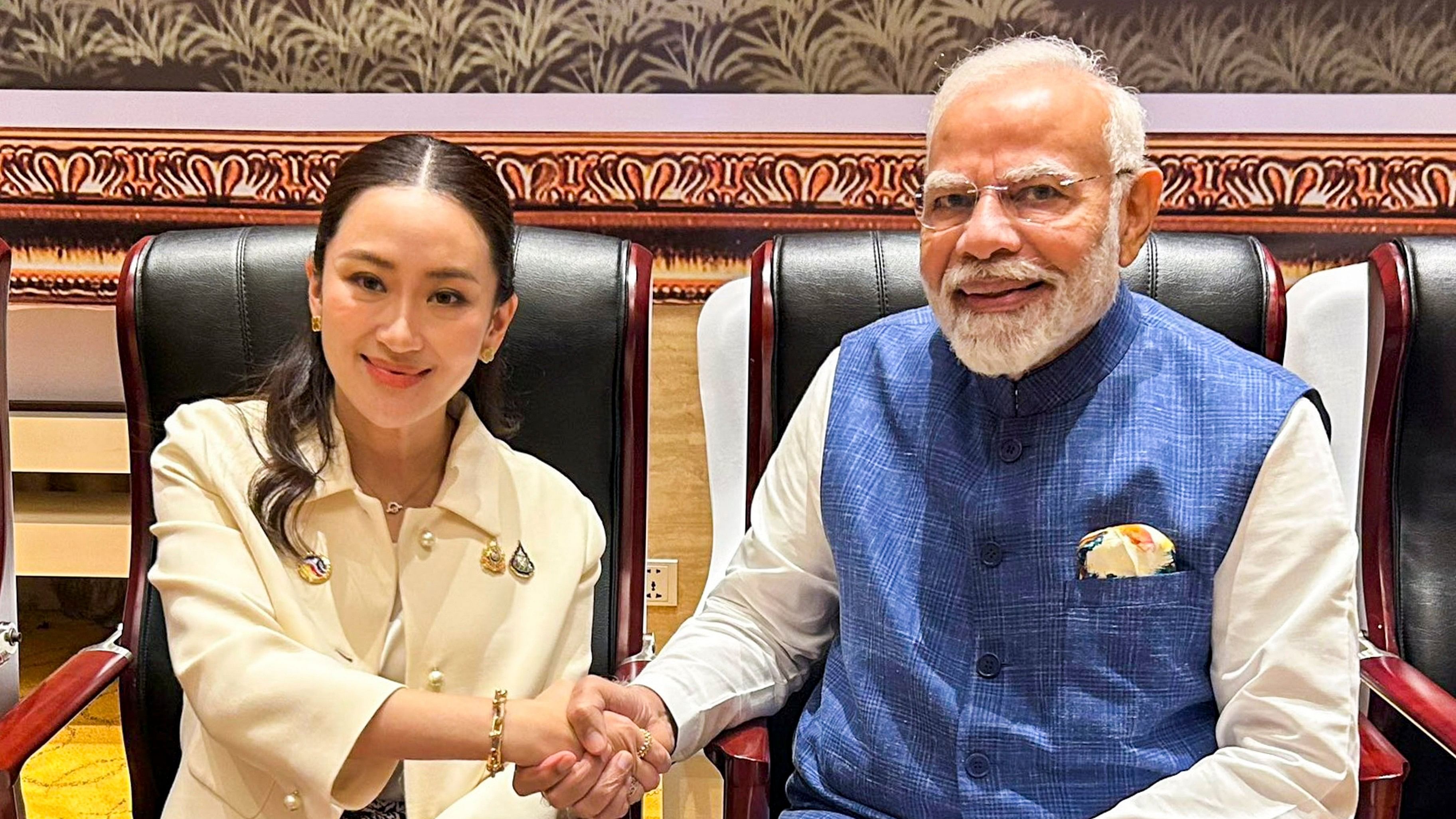 <div class="paragraphs"><p>Prime Minister Narendra Modi meets Thailand Prime Minister Paetongtarn Shinawatra on the sidelines of East Asia Summit, in Vientiane, Laos. </p></div>