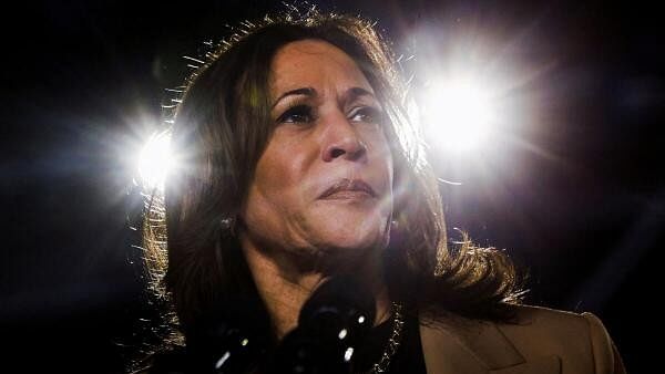 <div class="paragraphs"><p>Democratic presidential nominee and US Vice President Kamala Harris looks on during a campaign event at Rawhide Event Space, in Chandler, Arizona.&nbsp;</p></div>