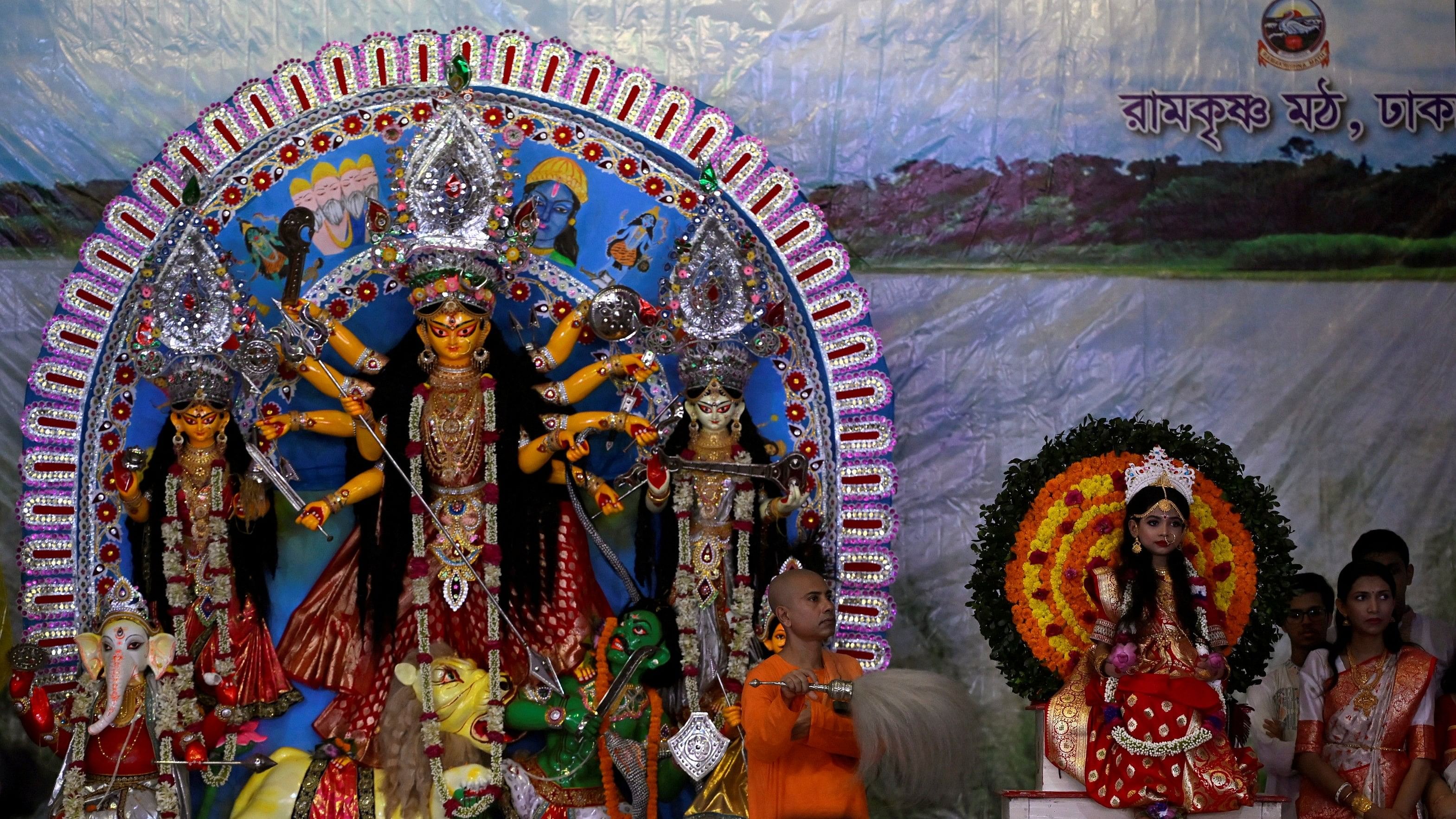 <div class="paragraphs"><p>Durga Puja celebration in Dhaka, Bangladesh.</p></div>