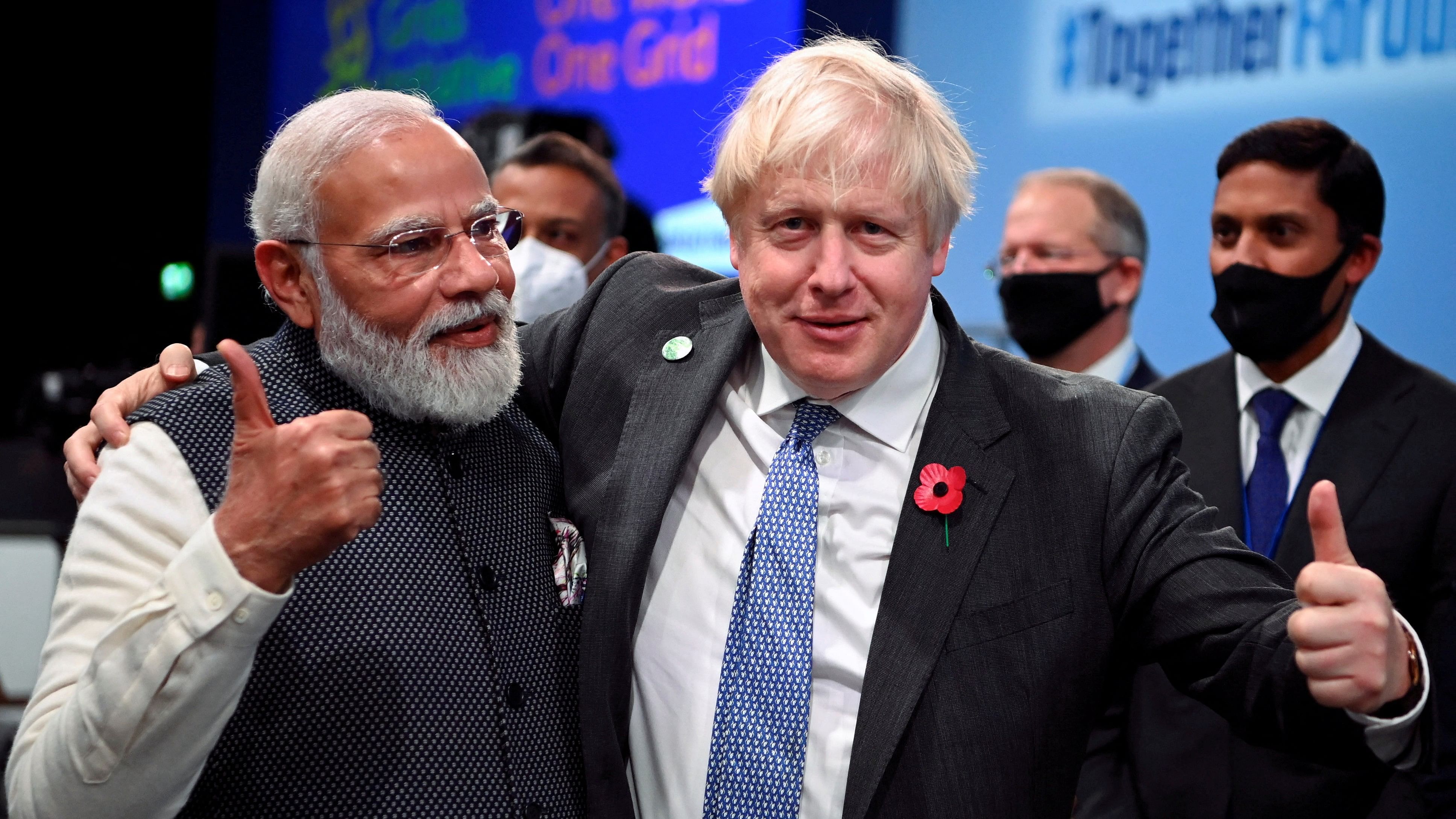 <div class="paragraphs"><p>Prime MInister Narendra Modi (L) and former UK Prime Minister Boris Johnson (R).</p></div>