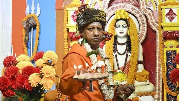 <div class="paragraphs"><p>Uttar Pradesh Chief Minister Yogi Adityanath offers prayers at Gorakhnath Temple on the occasion of 'Vijayadashami', in Gorakhpur, Uttar Pradesh.</p></div>