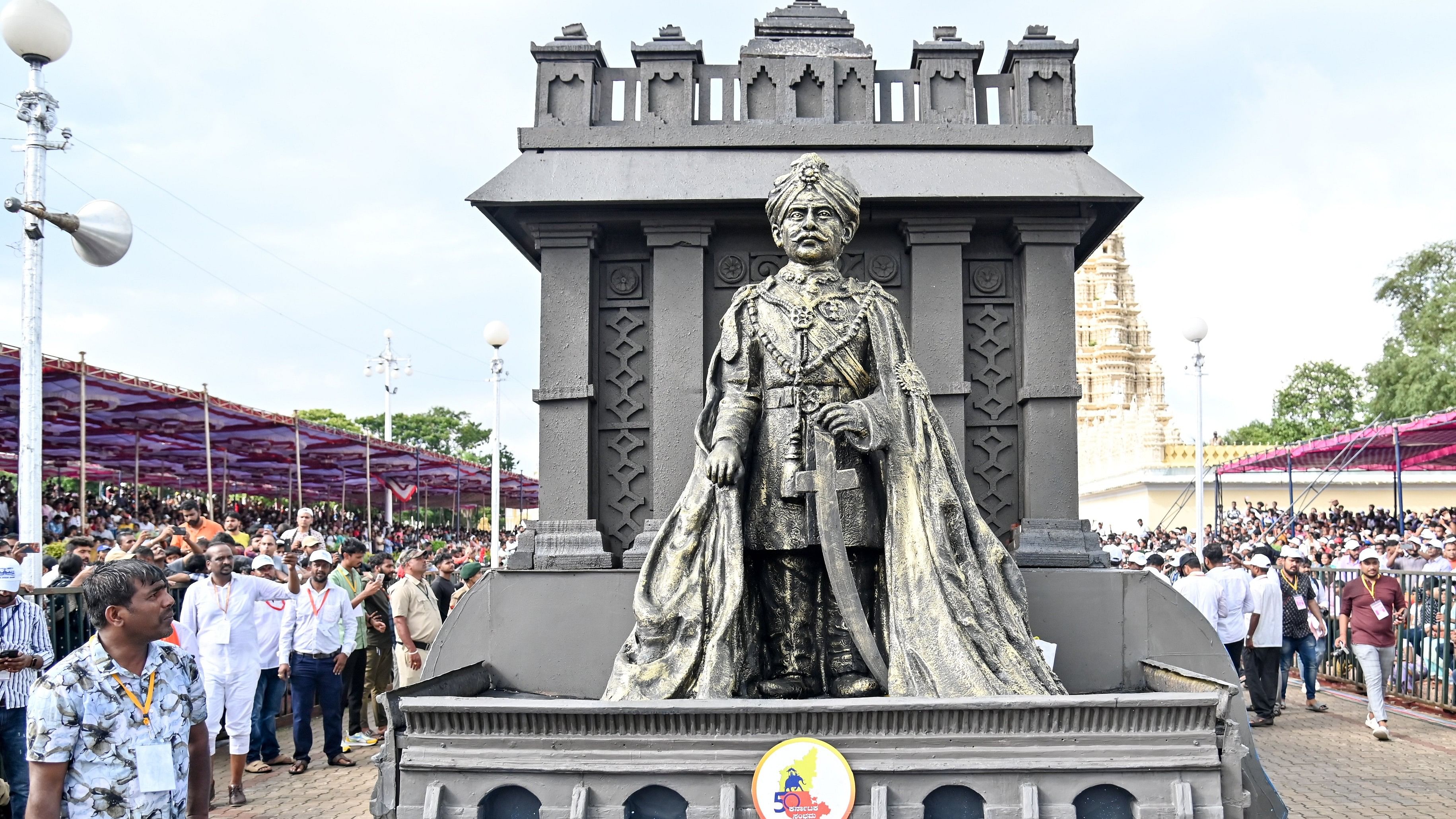 An eye-catching tableau from Mandya at the procession.