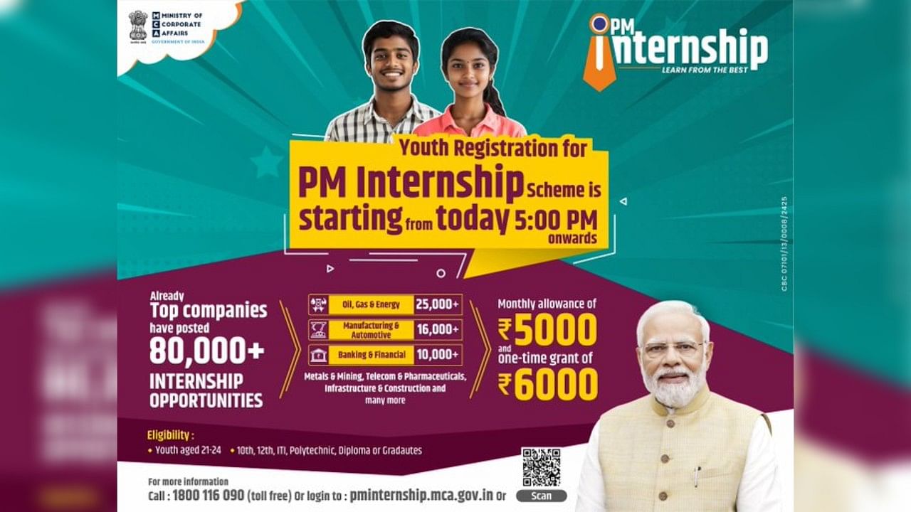 <div class="paragraphs"><p>As per the scheme's pilot project, estimated to cost around Rs 800 crore, internships will start on December 2.</p></div>