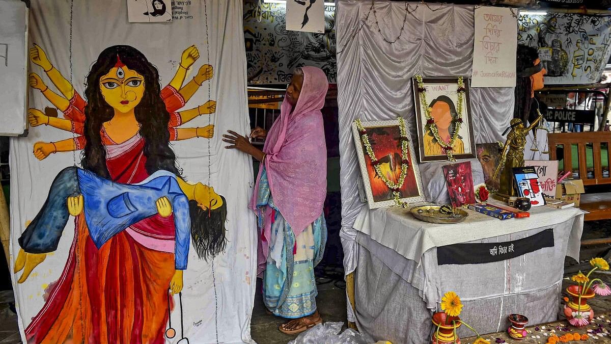 <div class="paragraphs"><p>The site of junior doctors' protest against R G Kar Medical College and Hospital incident, in Kolkata, Wednesday, Oct. 2, 2024.</p></div>