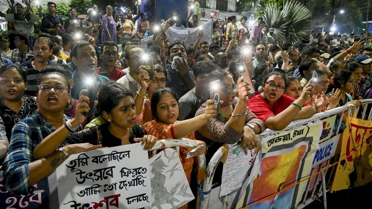 <div class="paragraphs"><p>Doctors protest in Kolkata.</p></div>