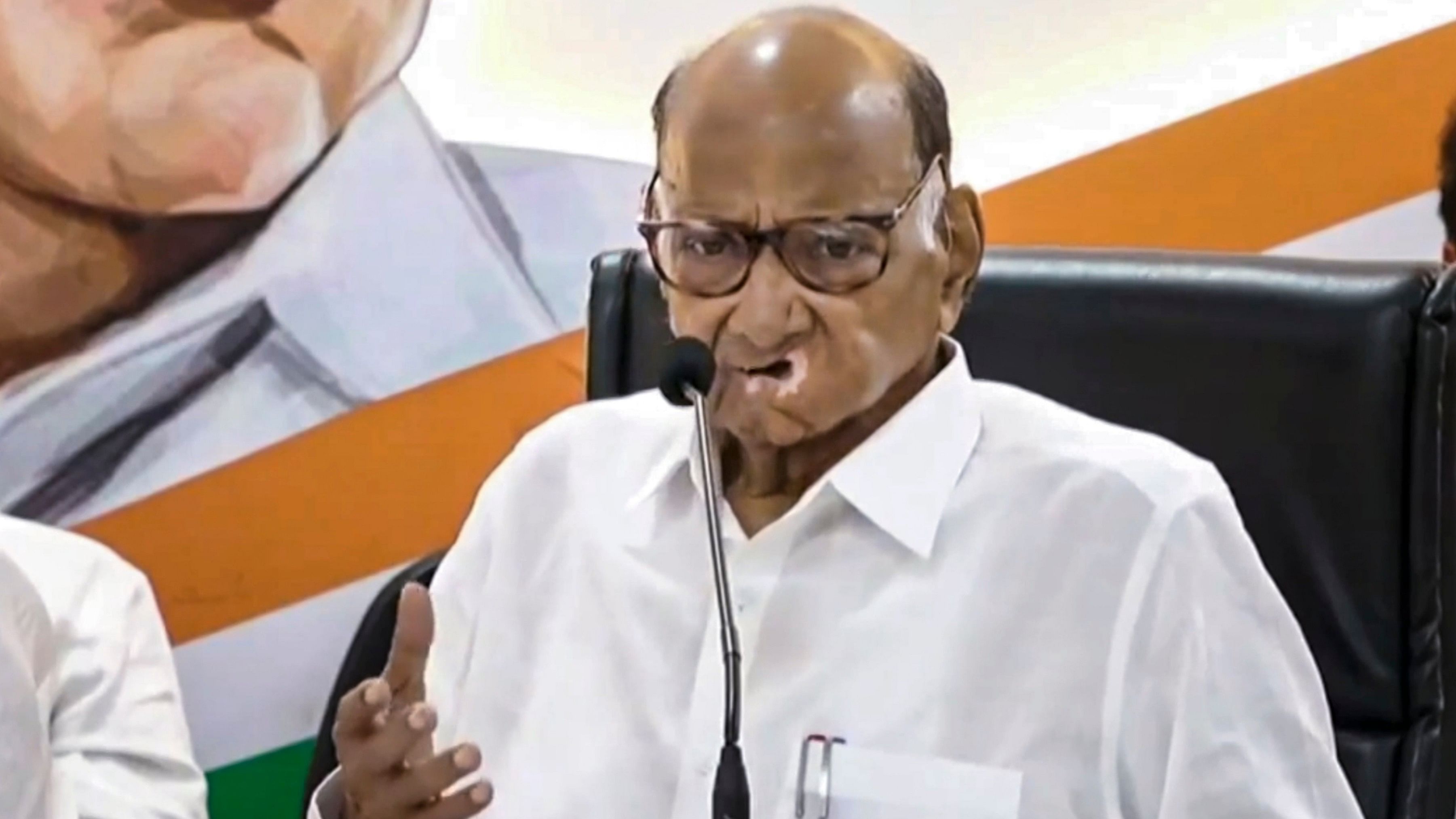 <div class="paragraphs"><p>NCP (SP) Chief Sharad Pawar addresses a press conference, in Mumbai, Sunday, Oct. 13, 2024. </p></div>