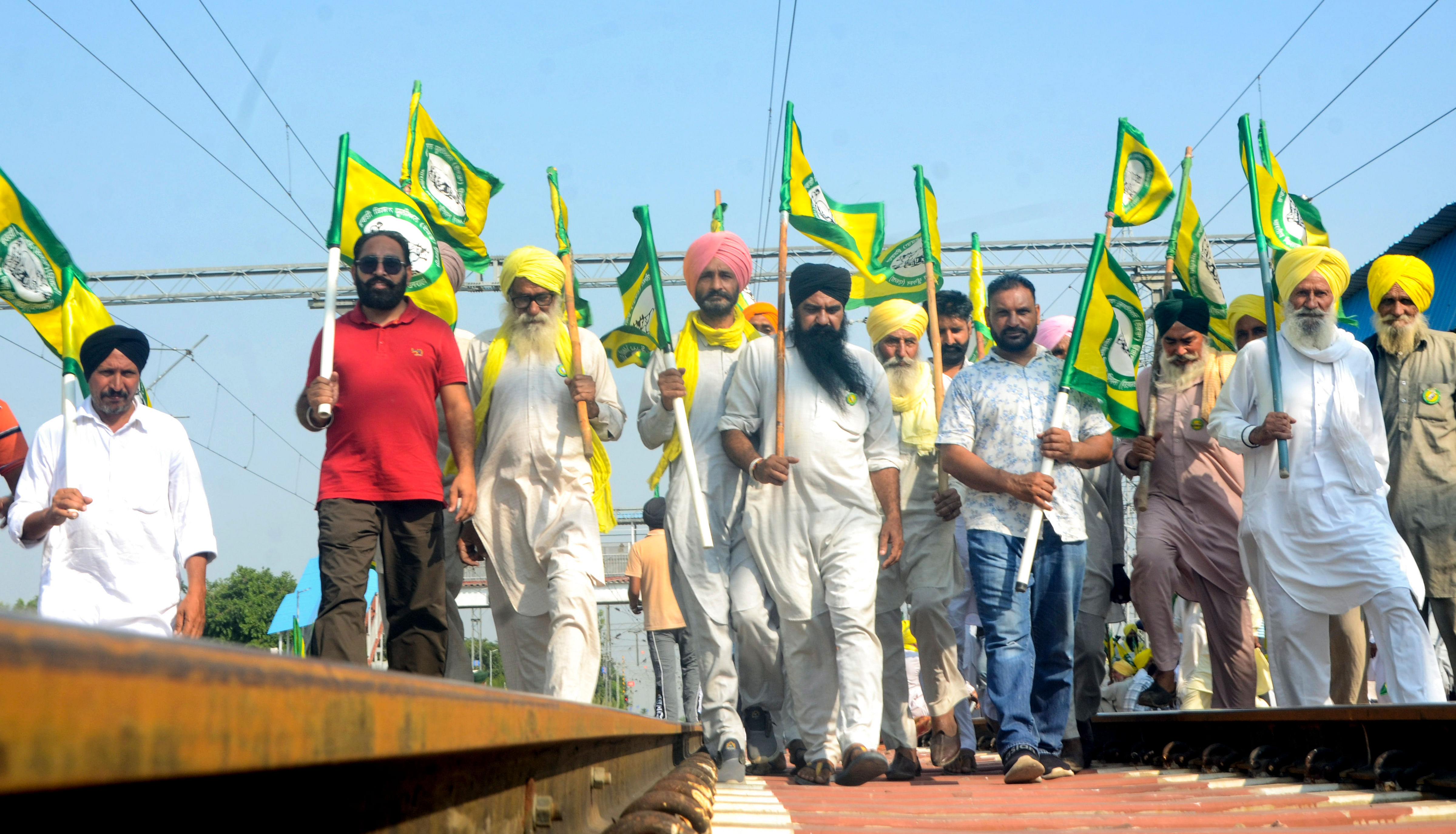 <div class="paragraphs"><p>Bhartiya Kisan Union Ekta members take part in a protest against the Central Government, at Dhablan village in the Patiala district, Sunday, Oct. 13, 2024.</p></div>