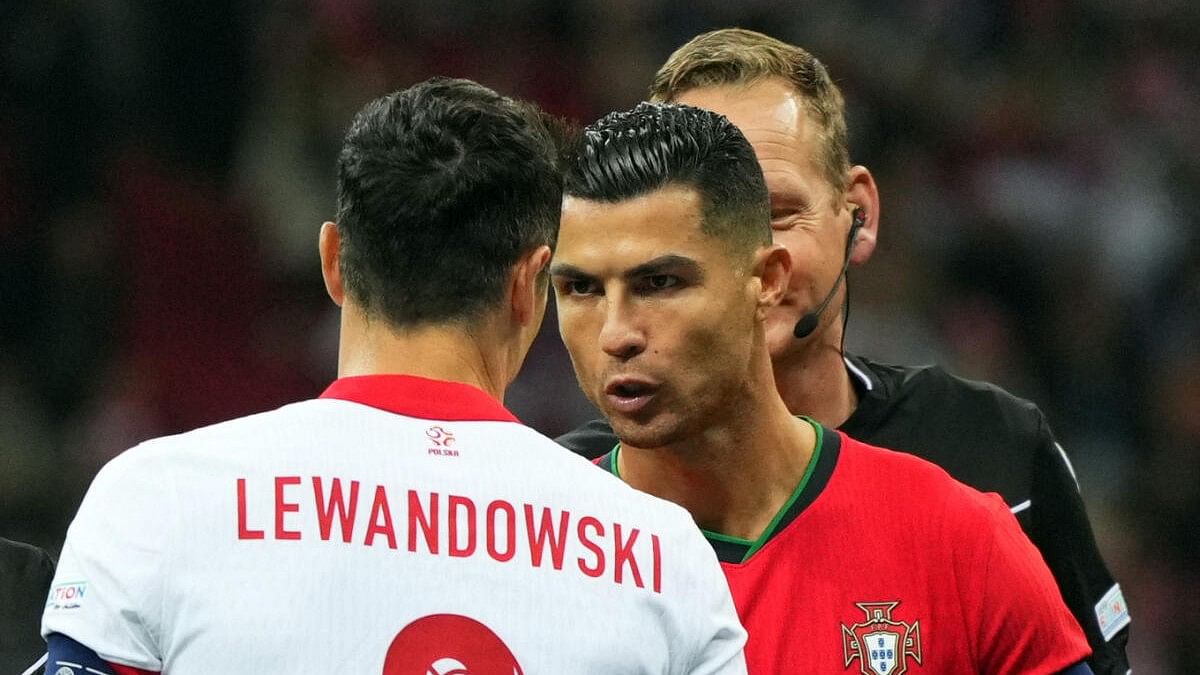 <div class="paragraphs"><p>Poland's Robert Lewandowski and Portugal's Cristiano Ronaldo before the match.</p></div>