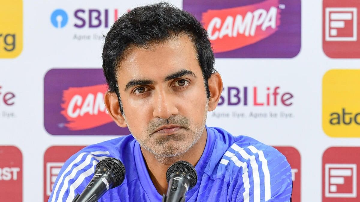 <div class="paragraphs"><p>Gautam Gambhir addresses a press conference in Bengaluru on Monday.&nbsp;</p></div>