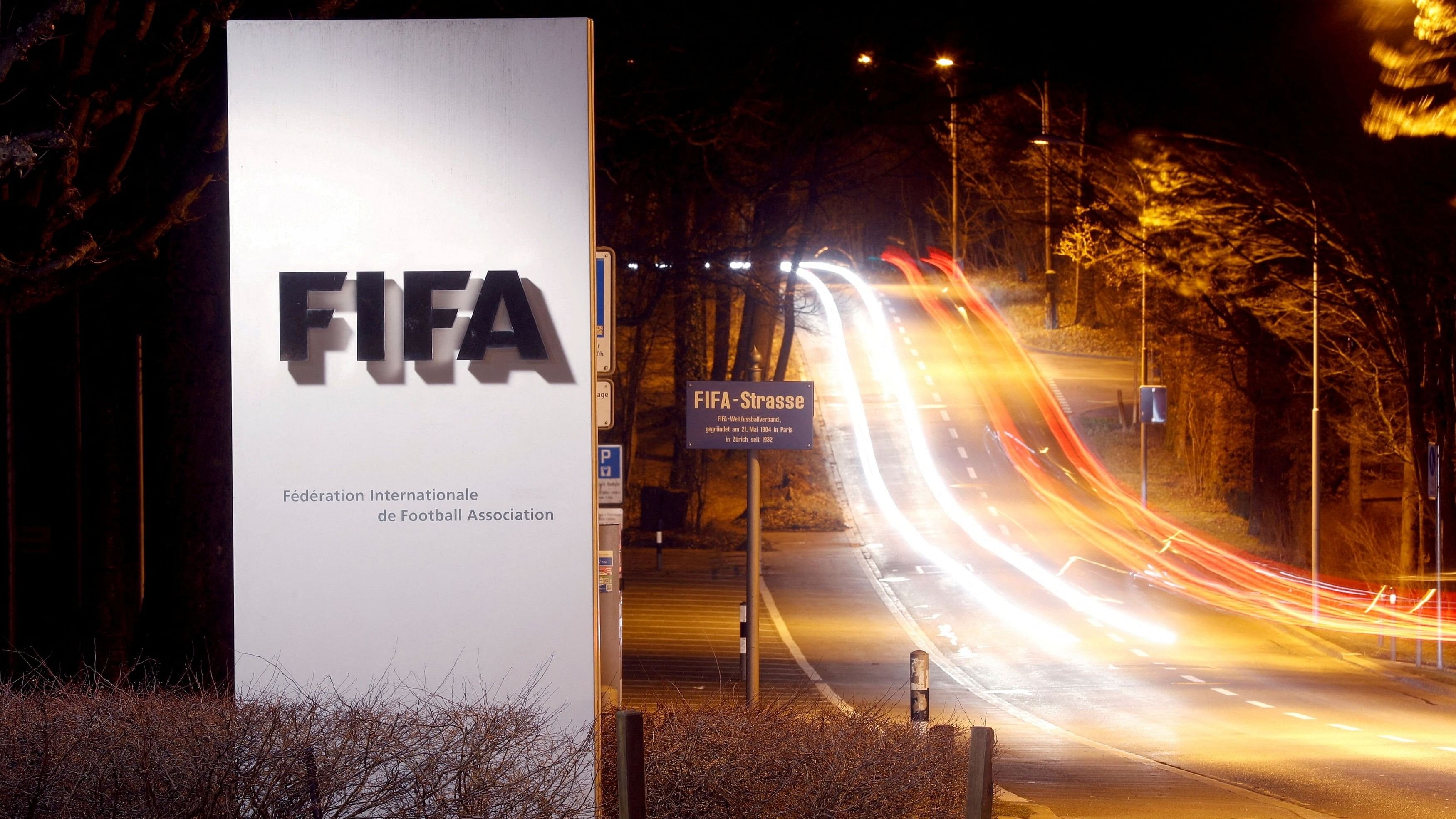 <div class="paragraphs"><p>A long exposure photo shows FIFA's logo near its headquarters in Zurich.</p></div>