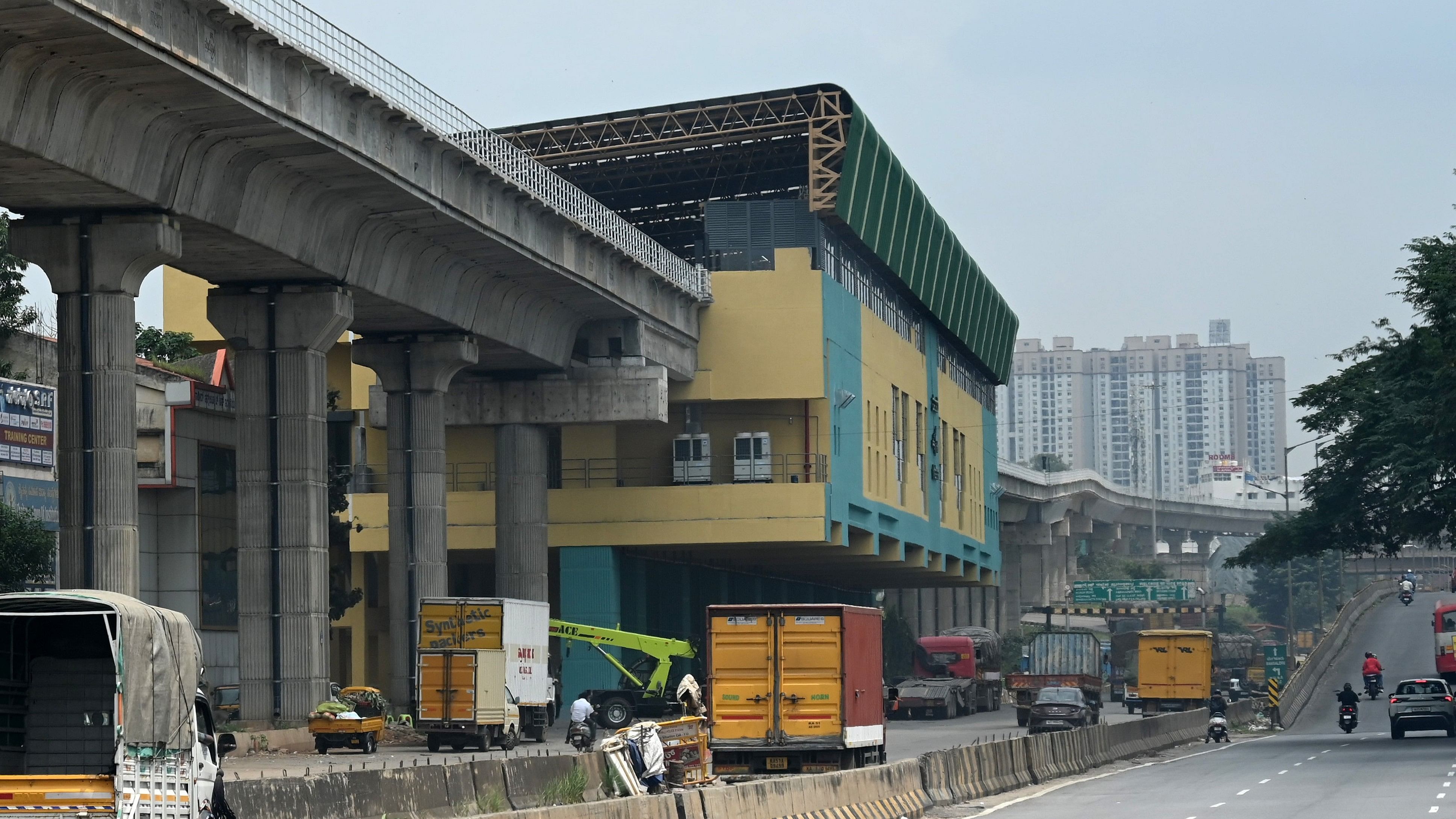 <div class="paragraphs"><p>A view of the Madavara metro station. </p></div>