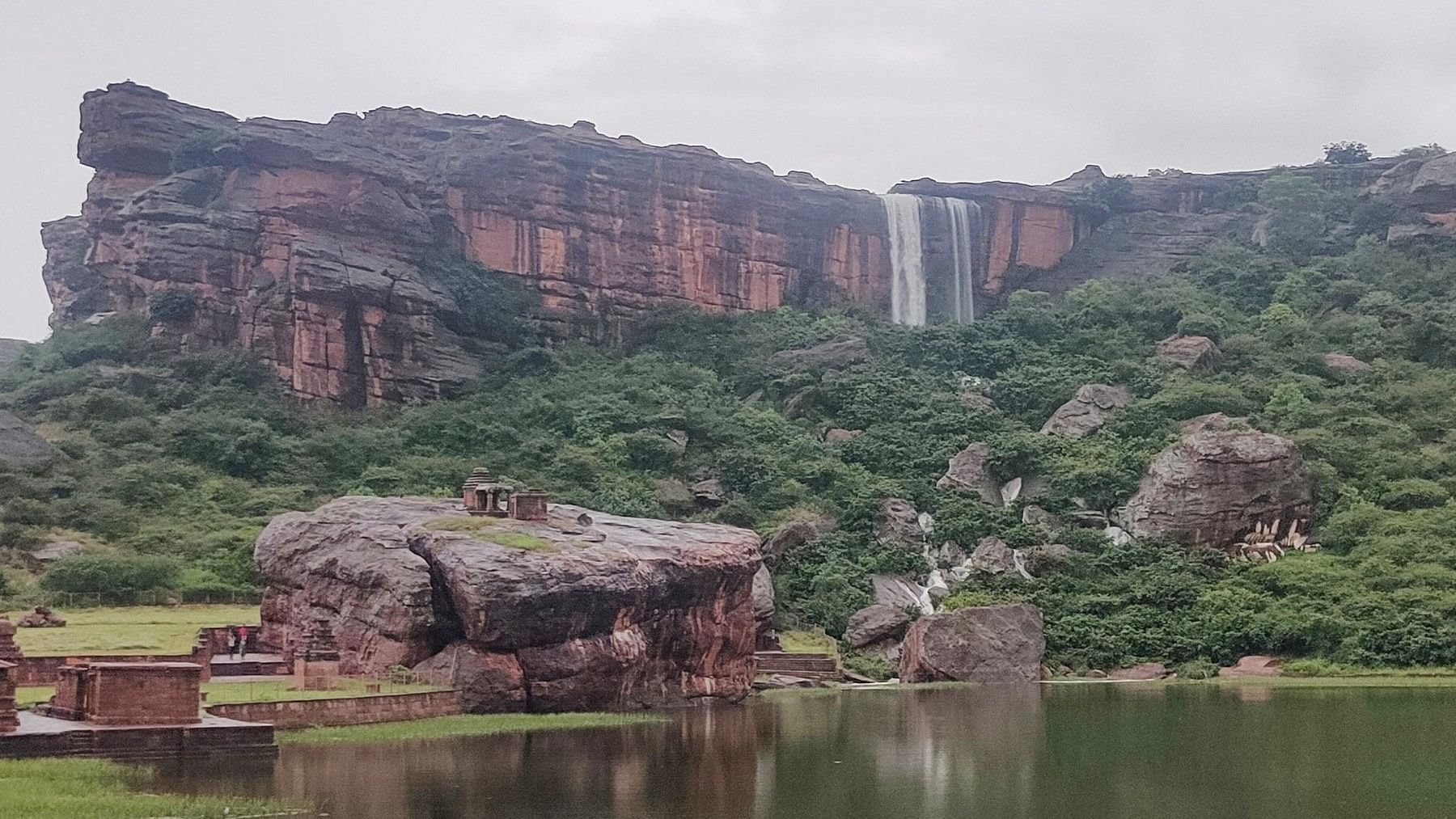 The Akka-Tangi falls comes alive following heavy rain in Badami. The historic town has been experiencing copious rains for the past few days.