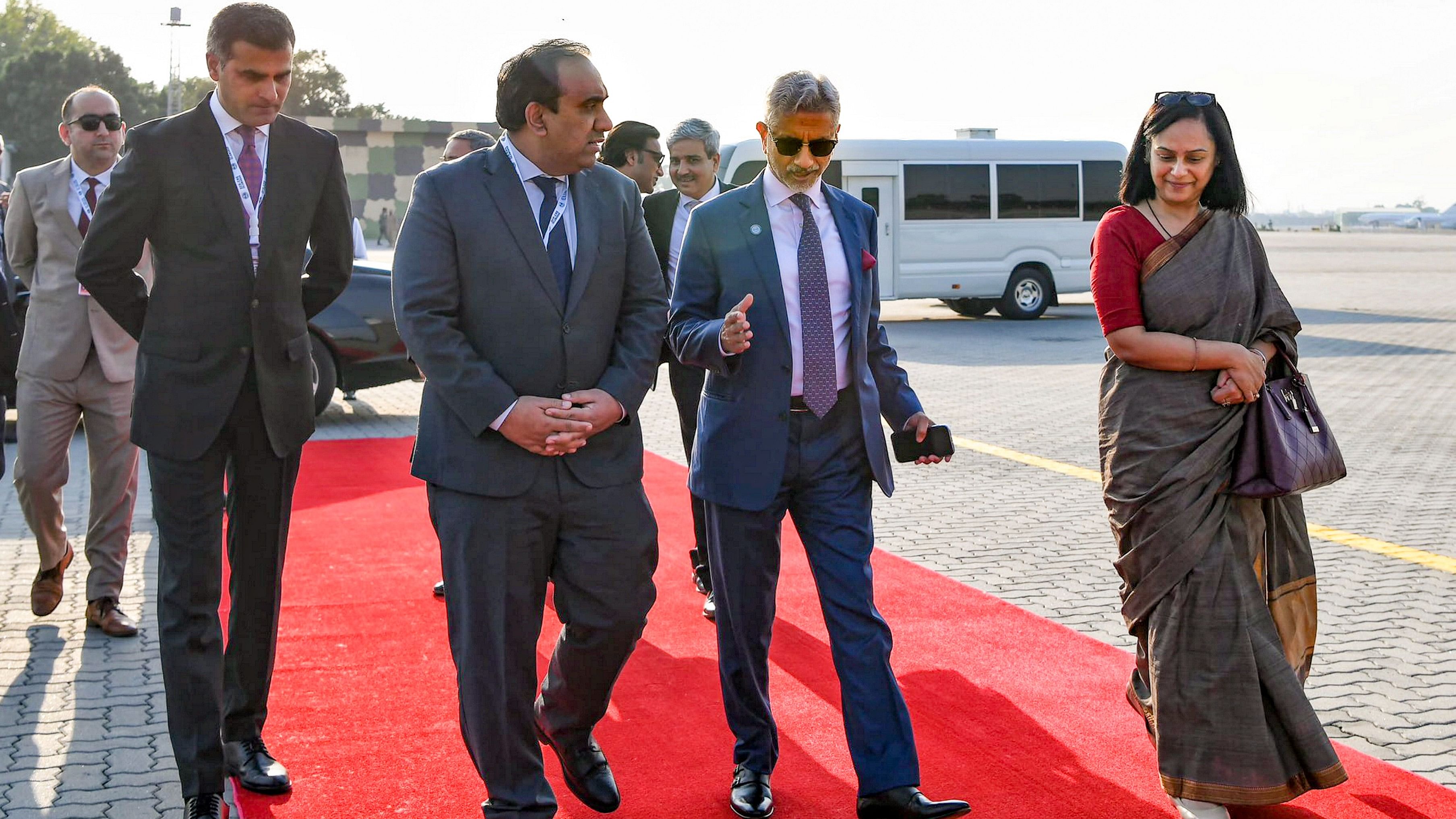 <div class="paragraphs"><p>External Affairs Minister S Jaishankar departs from Islamabad after attending the 23rd Meeting of the SCO Council of Heads of Government, Wednesday.</p></div>