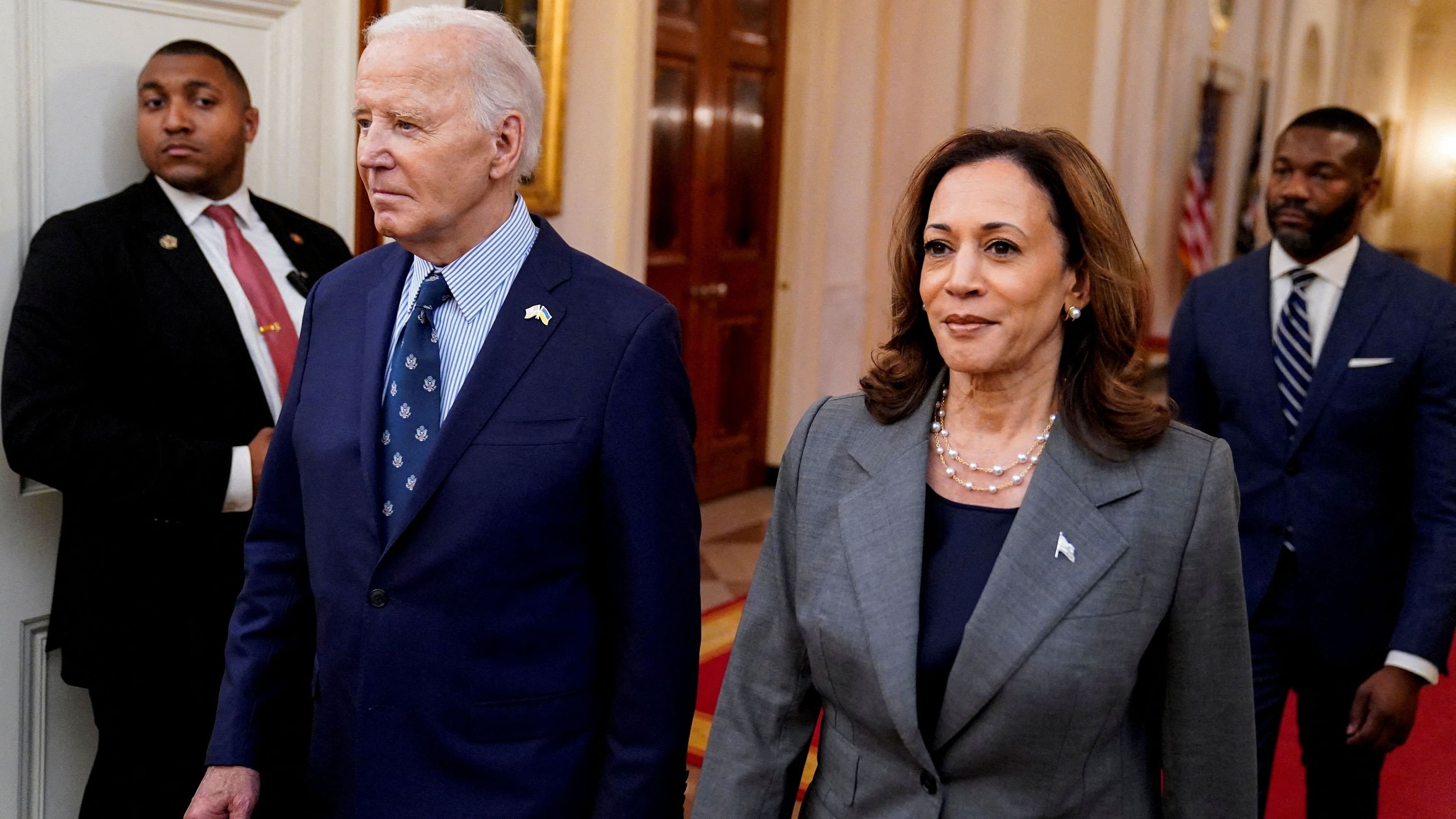 <div class="paragraphs"><p>US President Joe Biden and Democratic presidential nominee Vice President Kamala Harris.</p></div>