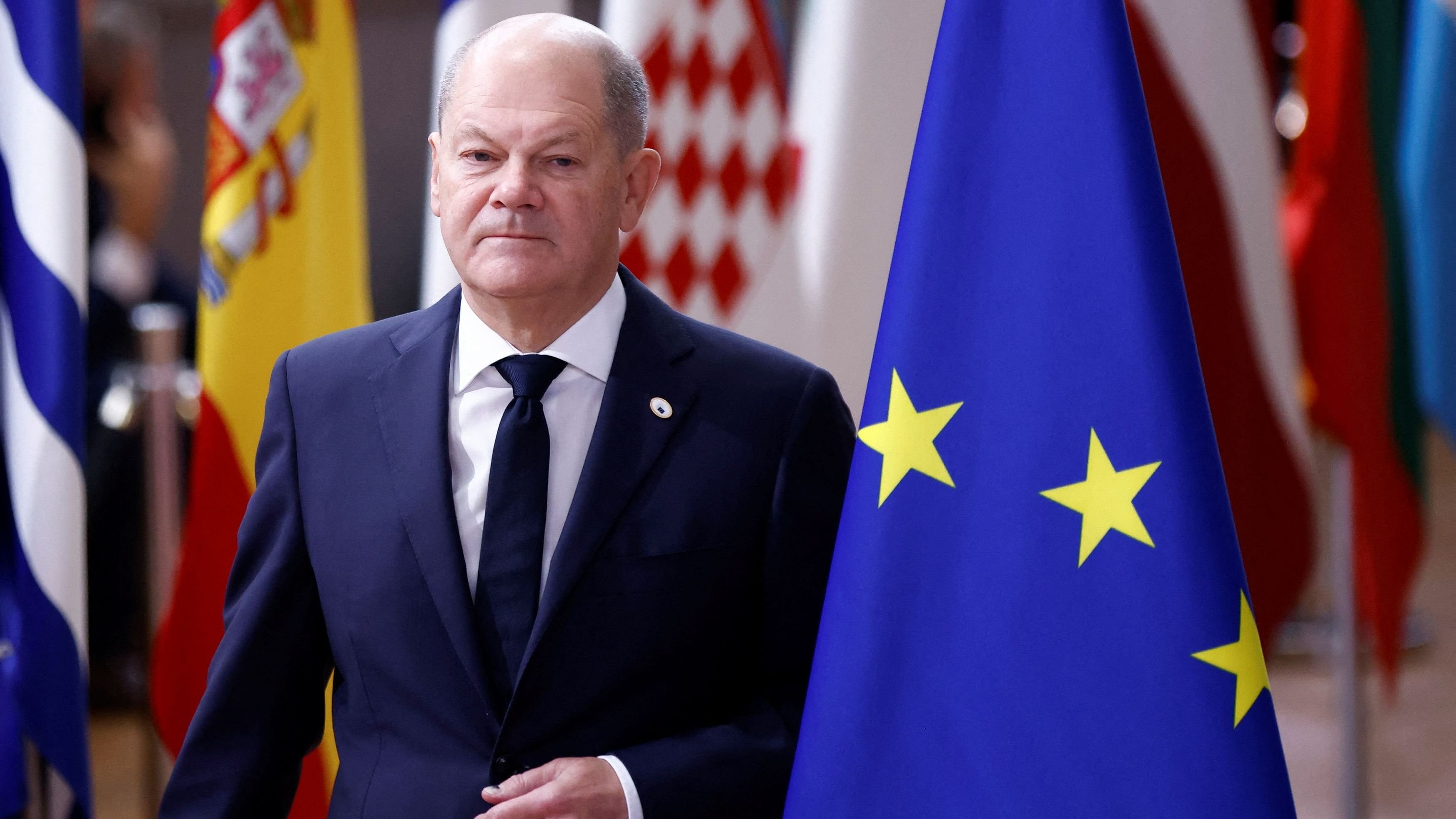 <div class="paragraphs"><p>German Chancellor Olaf Scholz attends a European Union leaders summit in Brussels, Belgium October 17, 2024.</p></div>