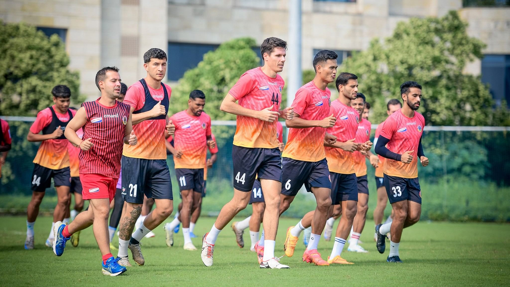 <div class="paragraphs"><p>East Bengal players during a training session ahead of the Kolkata derby clash vs Mohun Bagan.</p></div>