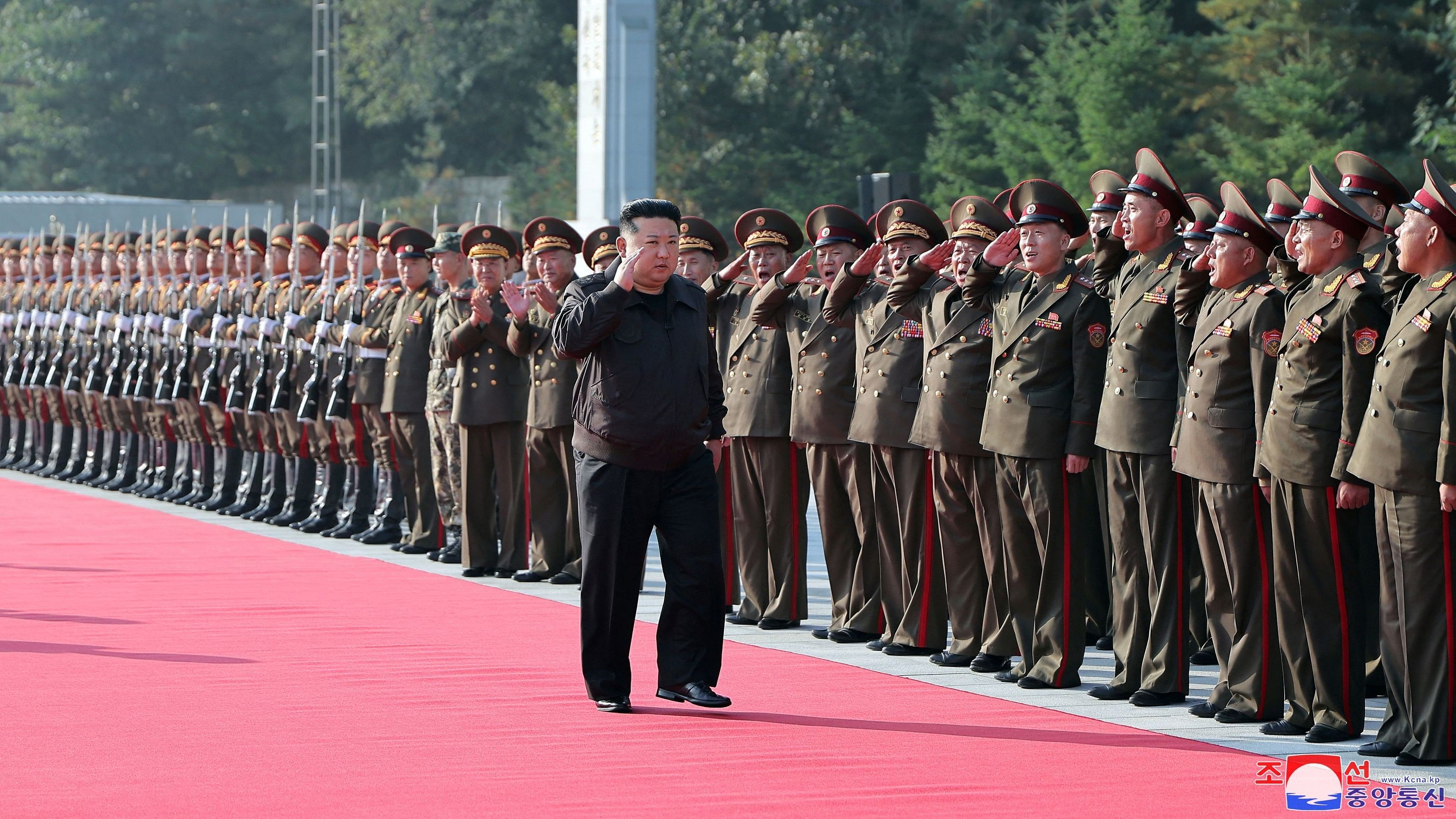 <div class="paragraphs"><p>North Korean leader Kim Jong Un inspects the headquarters of the 2nd Corps of North Korean army, October 17, 2024.</p></div>