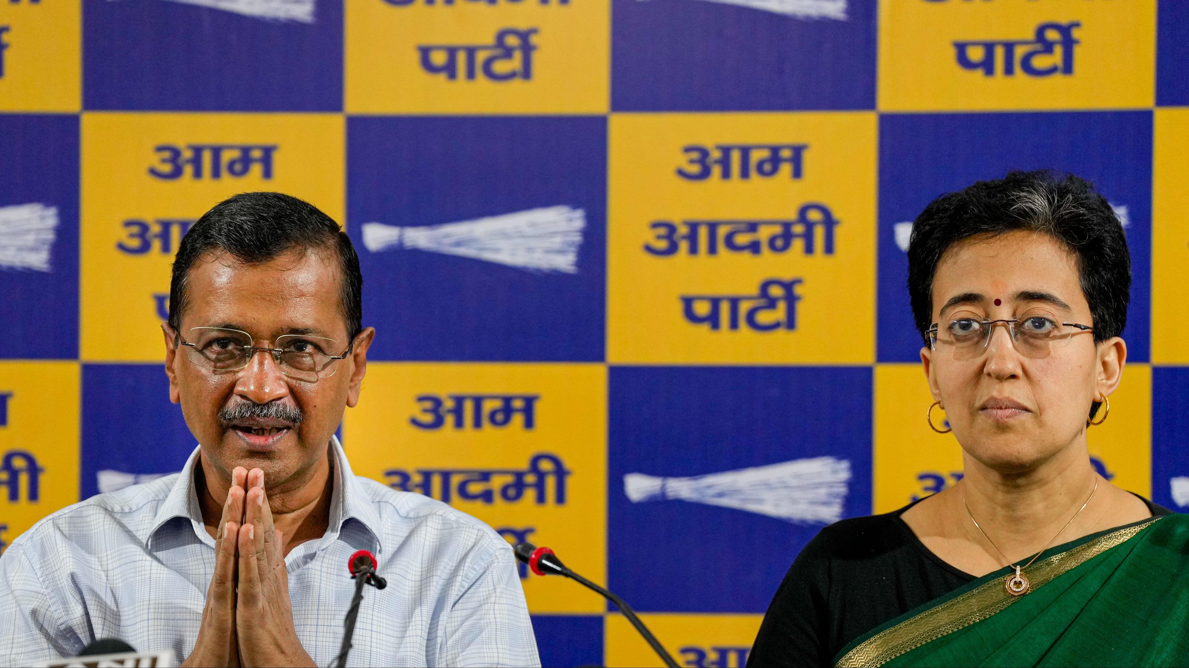 <div class="paragraphs"><p>Delhi Chief Minister Atishi and former CM and AAP national convener Arvind Kejriwal.</p></div>