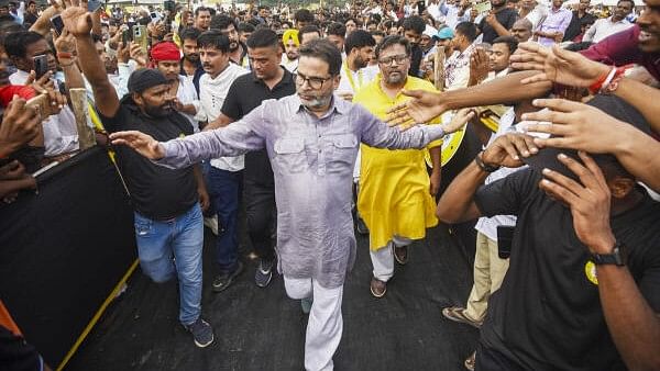 <div class="paragraphs"><p>Jan Suraaj founder Prashant Kishor with supporters.</p></div>