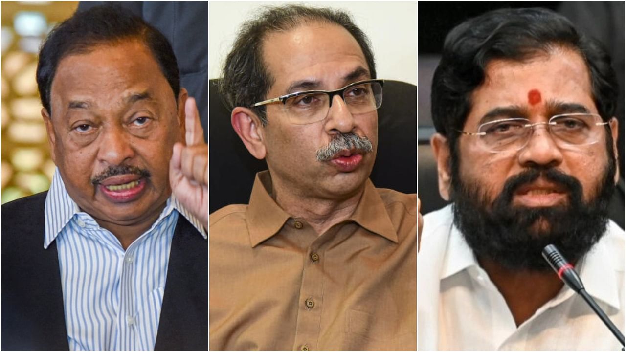 <div class="paragraphs"><p>Uddhav Thackeray(C) and Narayan Rane(L) and Eknath Shinde.</p></div>