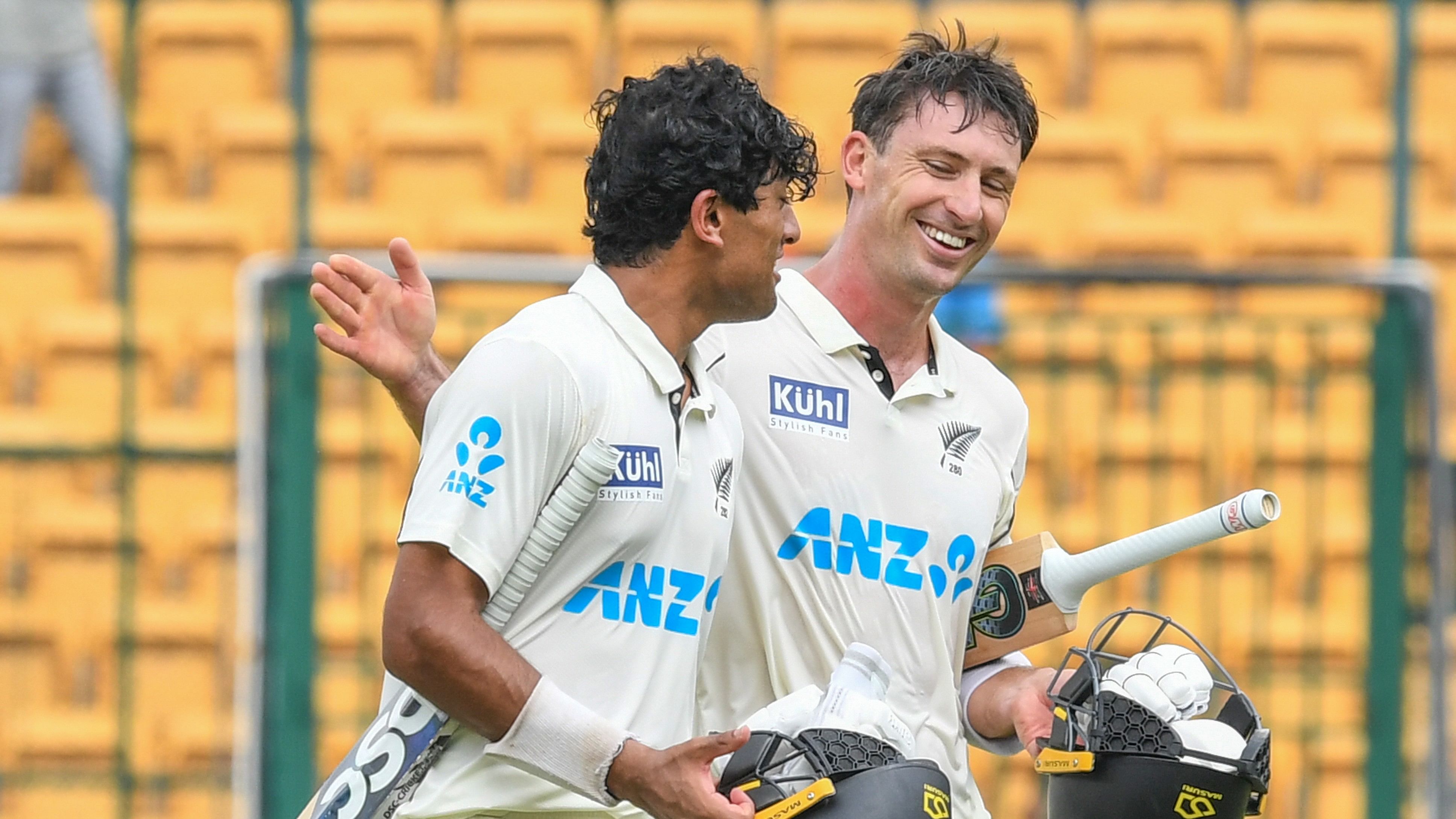 <div class="paragraphs"><p>New Zealand players celebrate after their victory against India in Bengaluru, October 20, 2024.</p></div>