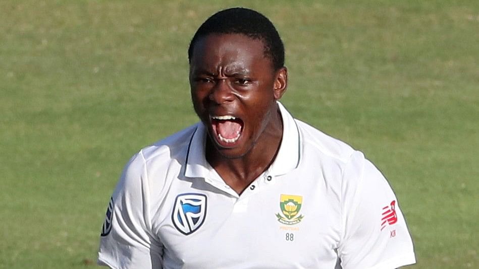 <div class="paragraphs"><p>South Africa's Kagiso Rabada celebrates after taking the wicket</p></div>