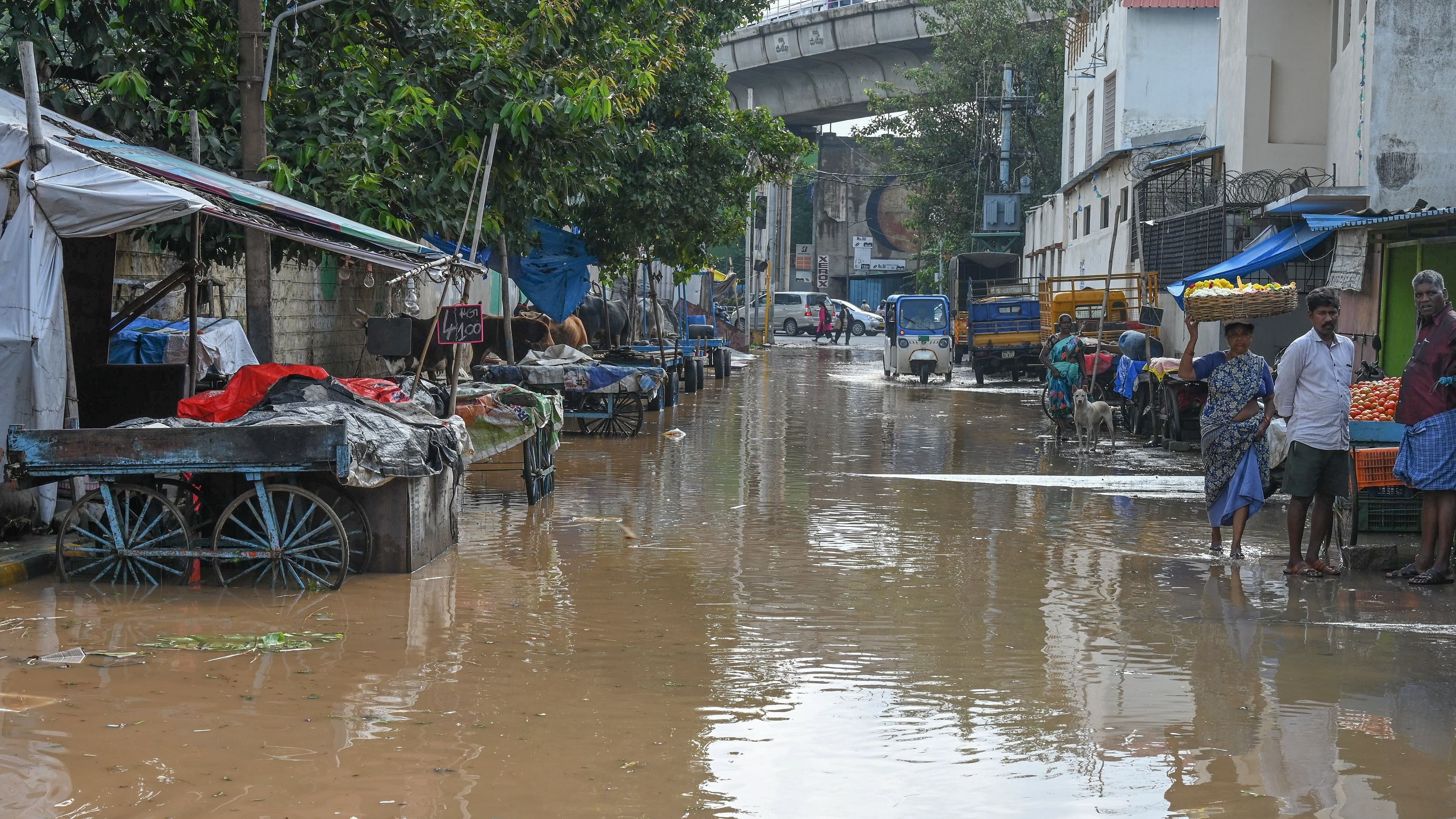 <div class="paragraphs"><p>The torrential downpour, which began on Sunday evening, brought the city to a standstill. Several areas like Murphy Town in Halasuru were waterlogged on Monday.</p></div>