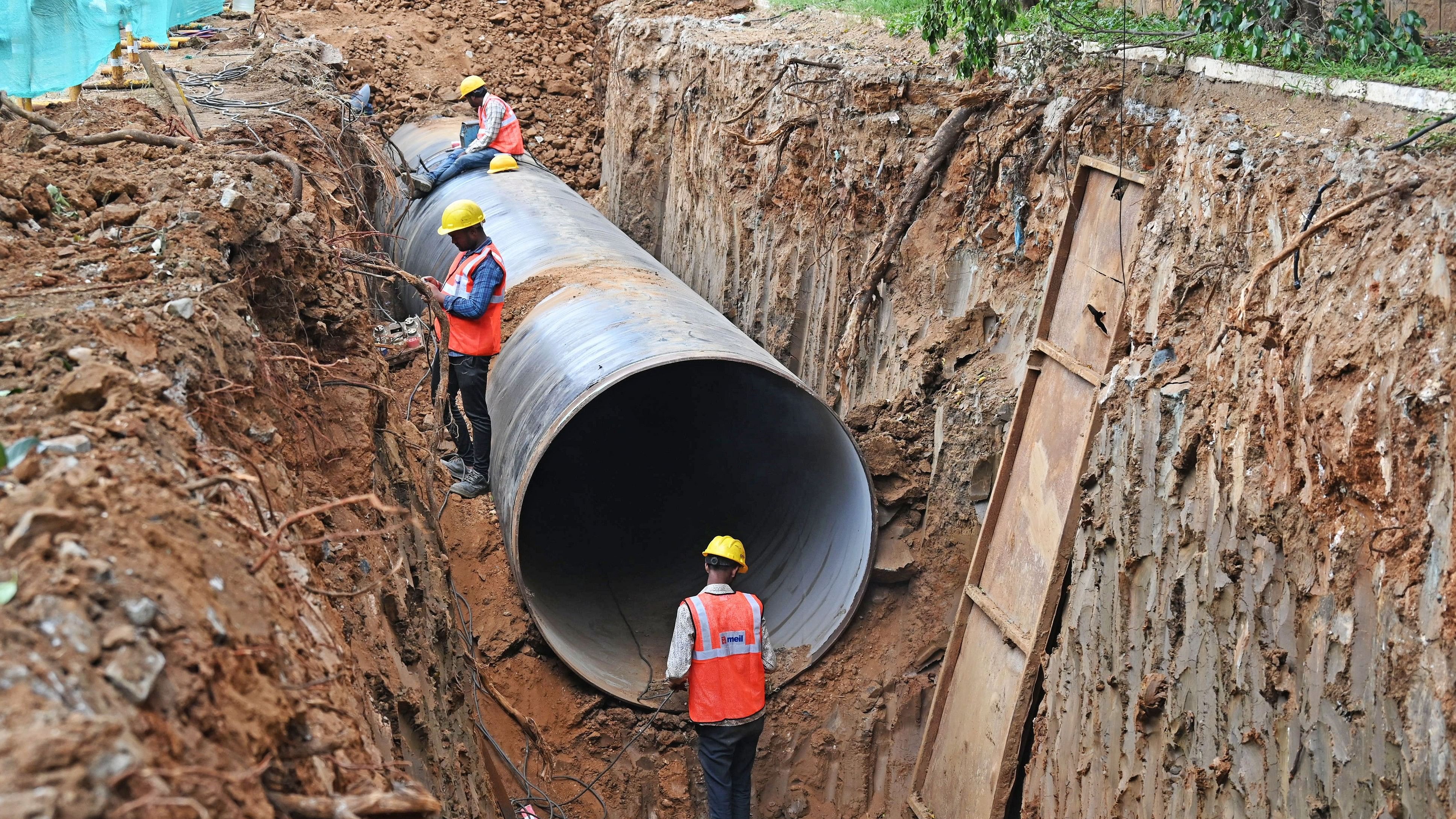 <div class="paragraphs"><p>The Cauvery Stage V project work at Kengeri on Monday.</p></div>