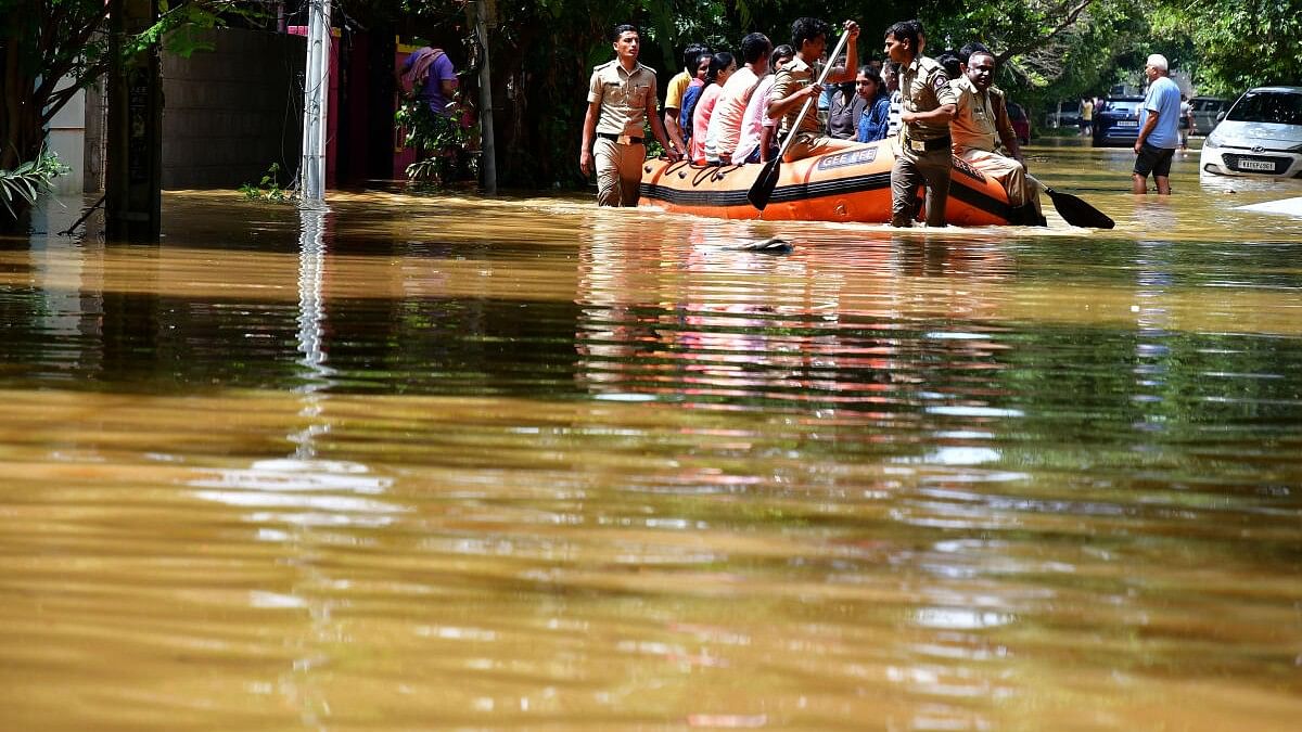 <div class="paragraphs"><p>A flooded area after heavy rains in Bengaluru on October 22, 2024. </p></div>