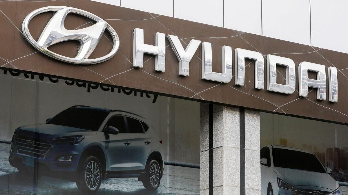 <div class="paragraphs"><p>Hyundai logo is seen at an outlet.</p></div>