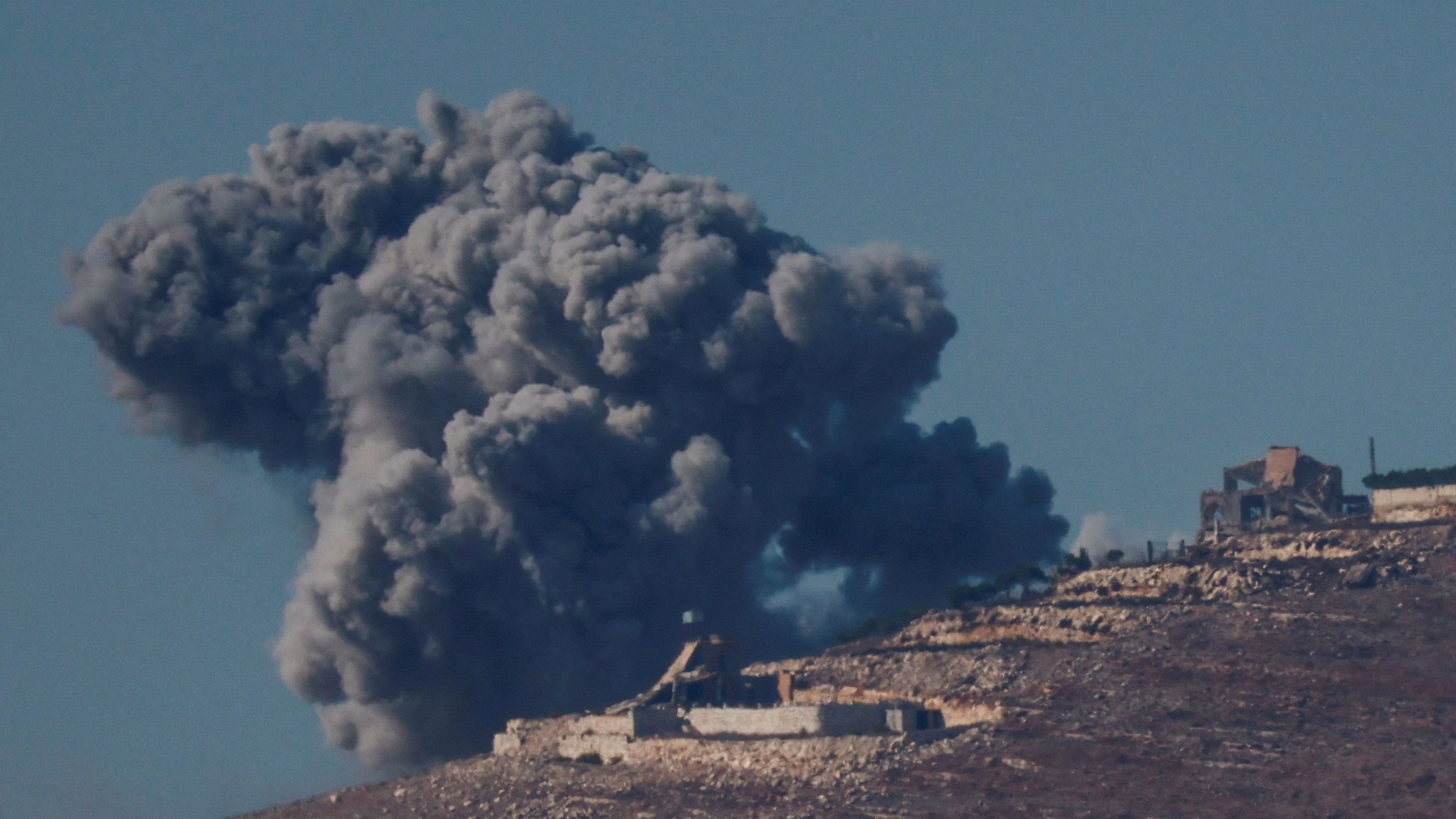 <div class="paragraphs"><p>Smoke billows over Maroun El Ras, southern Lebanon, amid ongoing hostilities between Hezbollah and Israeli forces, as seen from northern Israel, October 22 , 2024.</p></div>