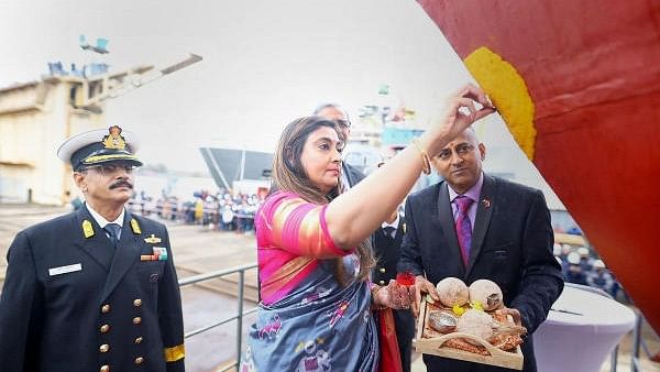 <div class="paragraphs"><p>The launch of 7th Indian Navy Frigate of P1135.6 class at Yantar Shipyard, Kaliningrad, Russia. The ship was formally named as ‘Tushil’.</p></div>