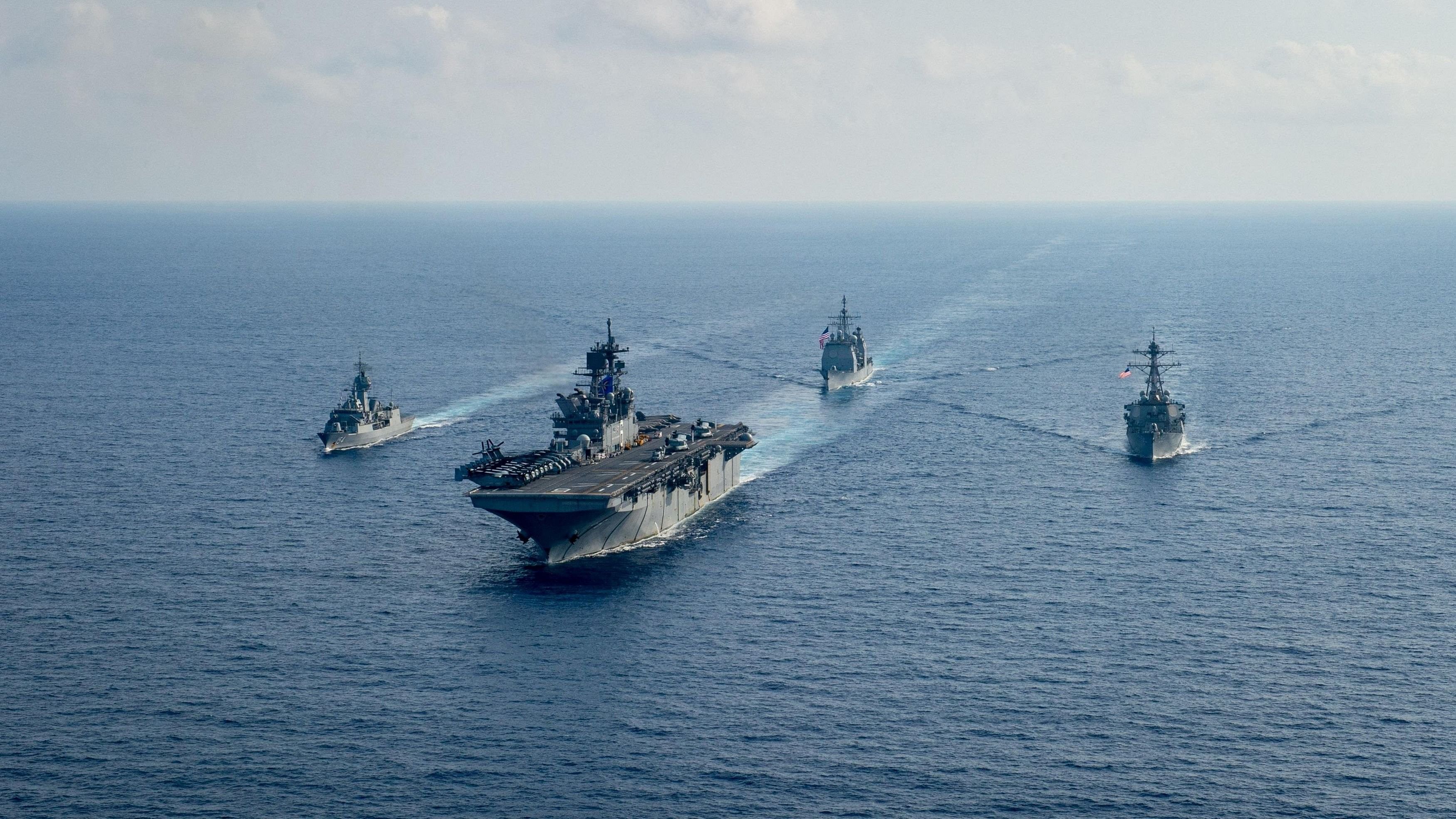 <div class="paragraphs"><p> Royal Australian Navy guided-missile frigate HMAS Parramatta  in the South China Sea.</p></div>