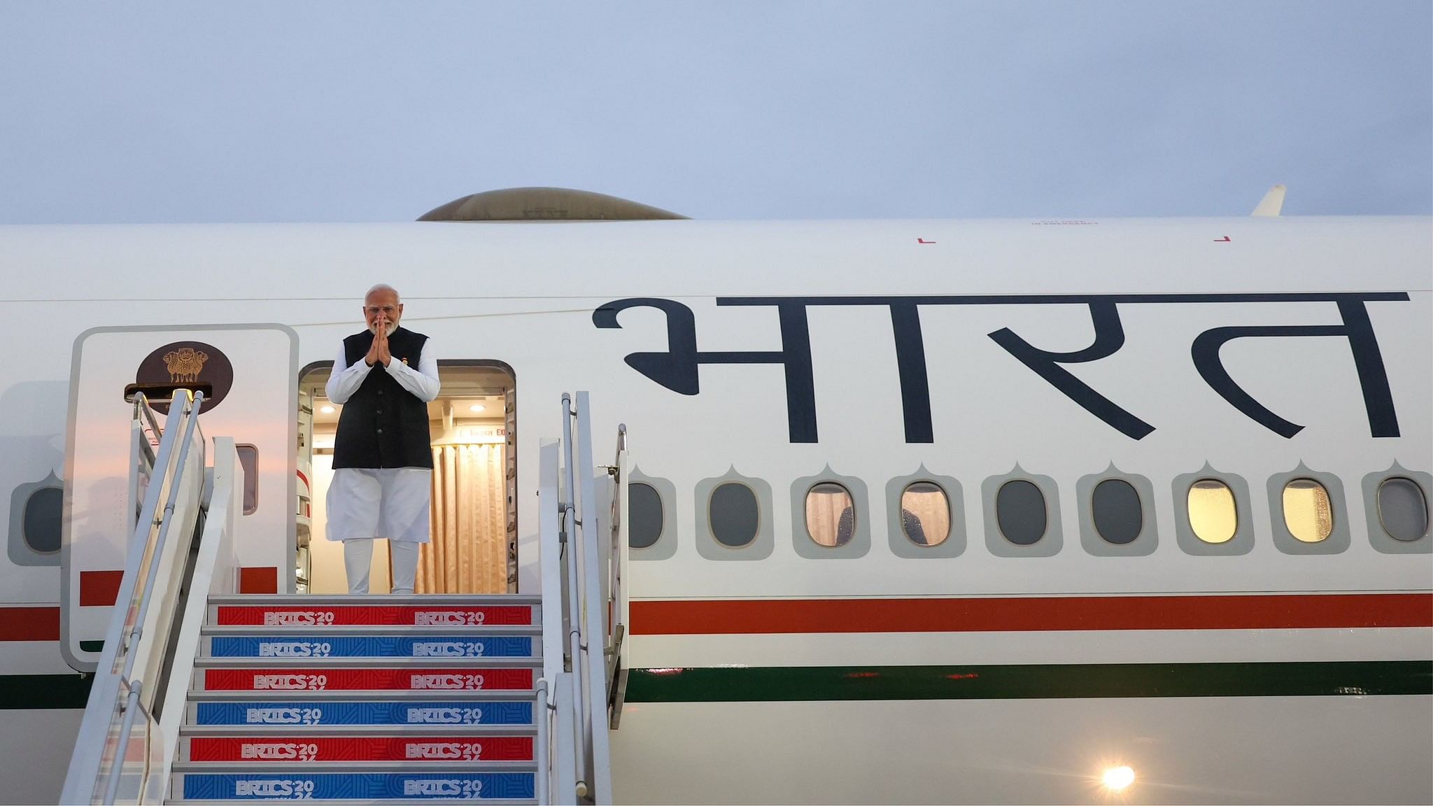 <div class="paragraphs"><p>Prime Minister Narendra Modi leaves Kazan.&nbsp;</p></div>