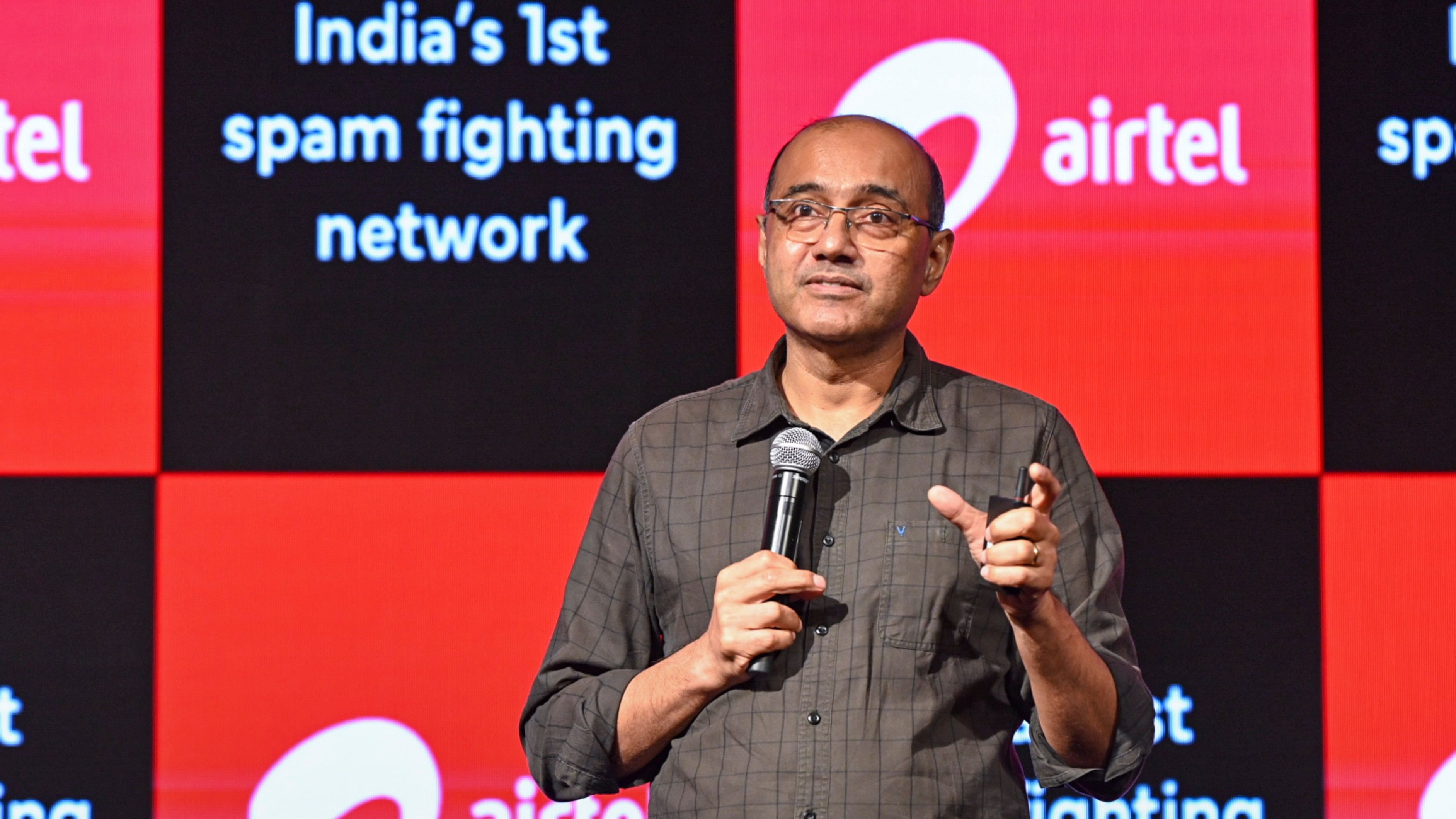 <div class="paragraphs"><p>Gopal Vittal, MD &amp; CEO, Bharti Airtel speaks at the launch of Airtel's AI powered spam protection network, in Gurugram, Wednesday, Sept. 25, 2024. </p></div>