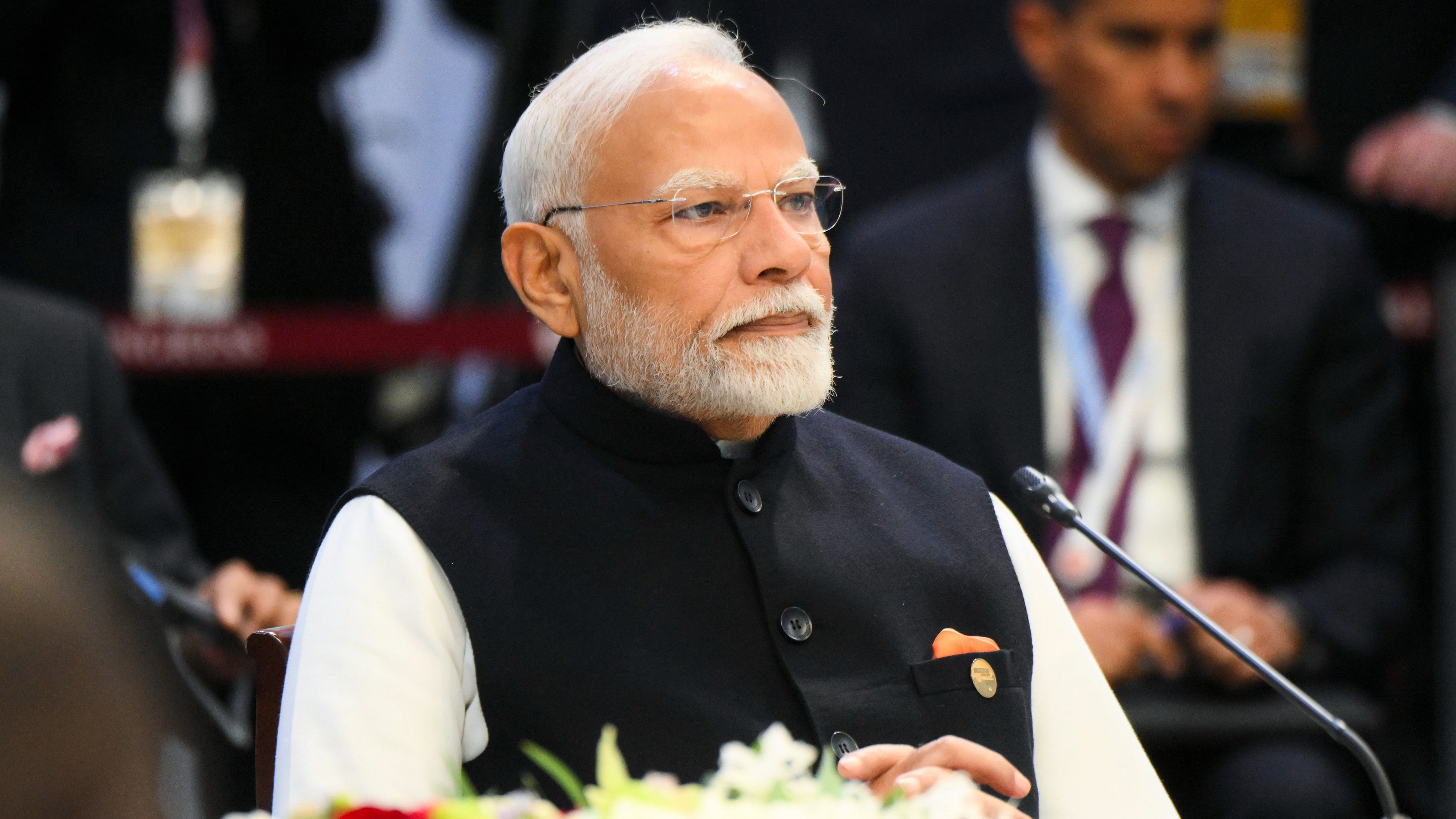 <div class="paragraphs"><p>Prime Minister Narendra Modi attends a plenary session of the 16th BRICS Summit, in Kazan, Russia, Wednesday.</p></div>