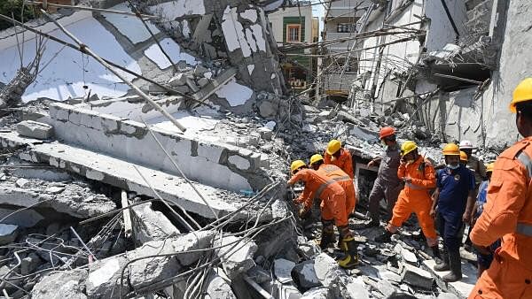 <div class="paragraphs"><p>The rescue operation at a multi storied building which collapsed at Babusapalya in Bengaluru on Wednesday. </p></div>