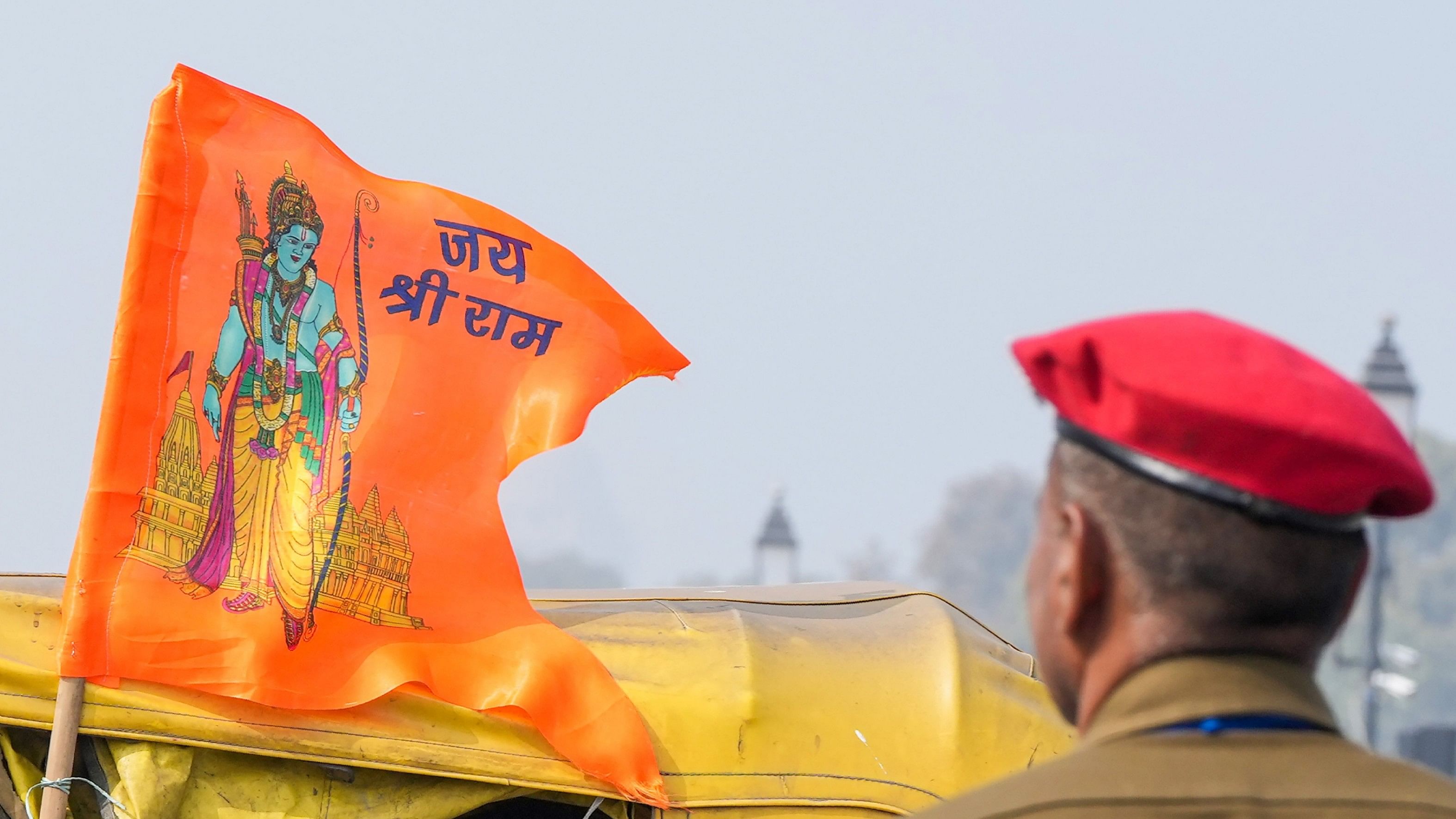 <div class="paragraphs"><p>A religious flag bearing 'Jai Shri Ram'. Representative image.</p></div>