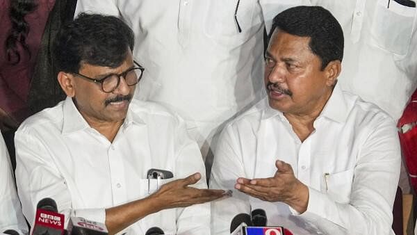 <div class="paragraphs"><p>Shiv Sena (UBT) MP Sanjay Raut and Maharashtra Congress President Nana Patole during a joint press conference of Maha Vikas Aghadi ahead of the state Assembly elections, in Mumbai, Wednesday, Oct. 23, 2024. </p></div>