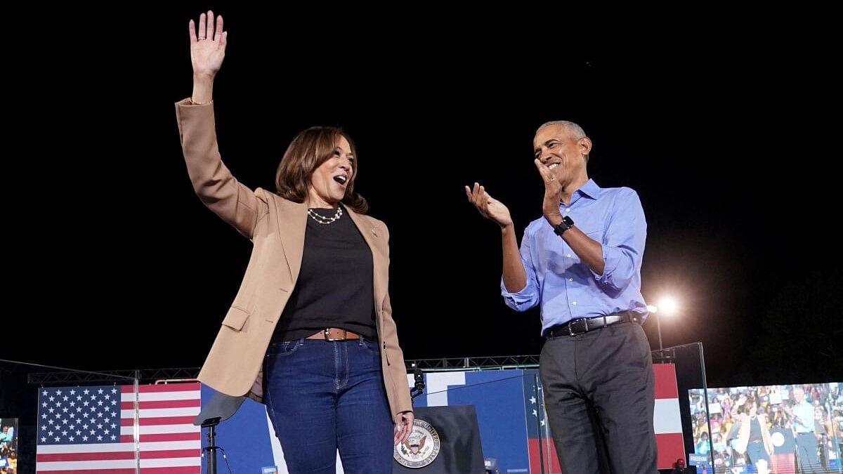 <div class="paragraphs"><p>Former U.S. President Barack Obama attends a rally for Democratic presidential nominee and U.S. Vice President Kamala Harris, in Atlanta, Georgia, US, October 24, 2024.</p></div>