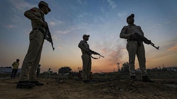 <div class="paragraphs"><p>Security personnel stand guard along the Samba Highway road project following the recent terrorist attack, at&nbsp;Gagangir of Ganderbal district.&nbsp;</p></div>