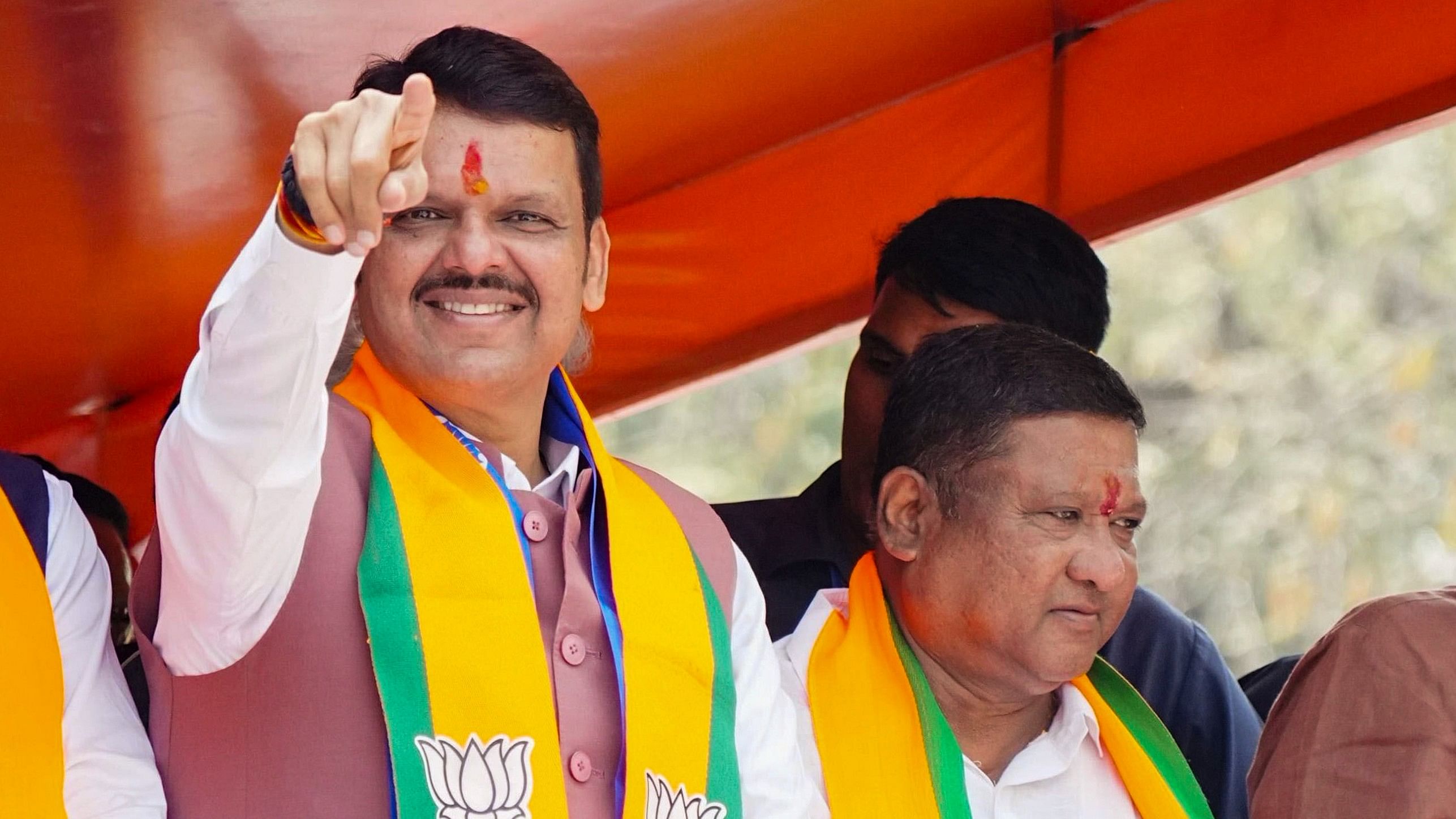 <div class="paragraphs"><p>Maharashtra Deputy Chief Minister Devendra Fadnavis during his nomination rally ahead of the state Assembly elections, in Nagpur.</p></div>