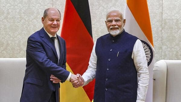 <div class="paragraphs"><p>Prime Minister Narendra Modi during a meeting with German Chancellor Olaf Scholz, in New Delhi, Friday, Oct. 25, 2024. </p></div>